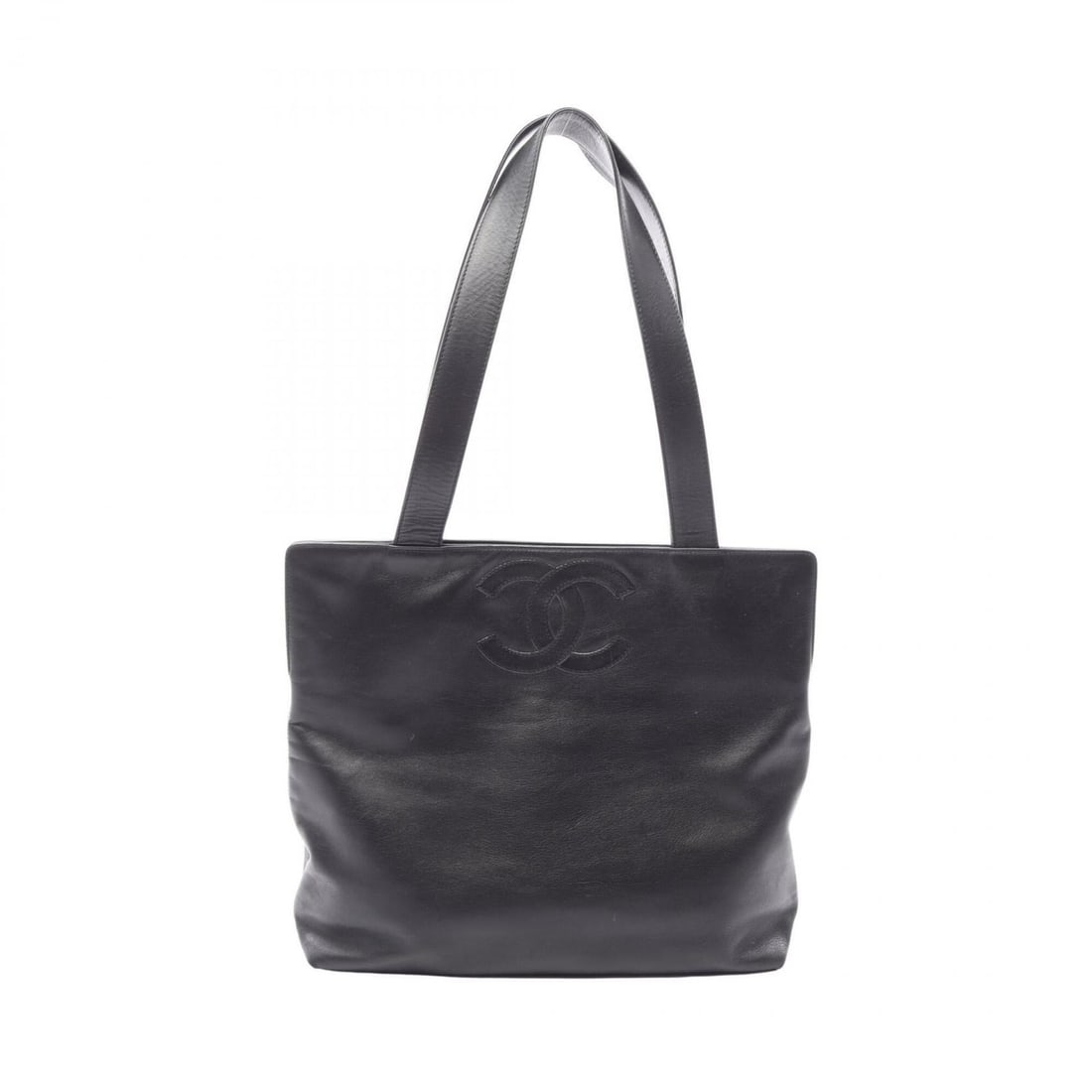 Chanel Coco Mark Tote Bag Handbag, Lambskin Leather, Women's, Black: --- Catalog ---Category: SizeSize (HxWxD): 28cm x 33cm x 10cm / 11.02'' x 12.99'' x 3.93''Category: DesignType: Handbag, Tote bagColor: BlackGender: WomenCategory: GeneralBrand: Chanel--- Item List --