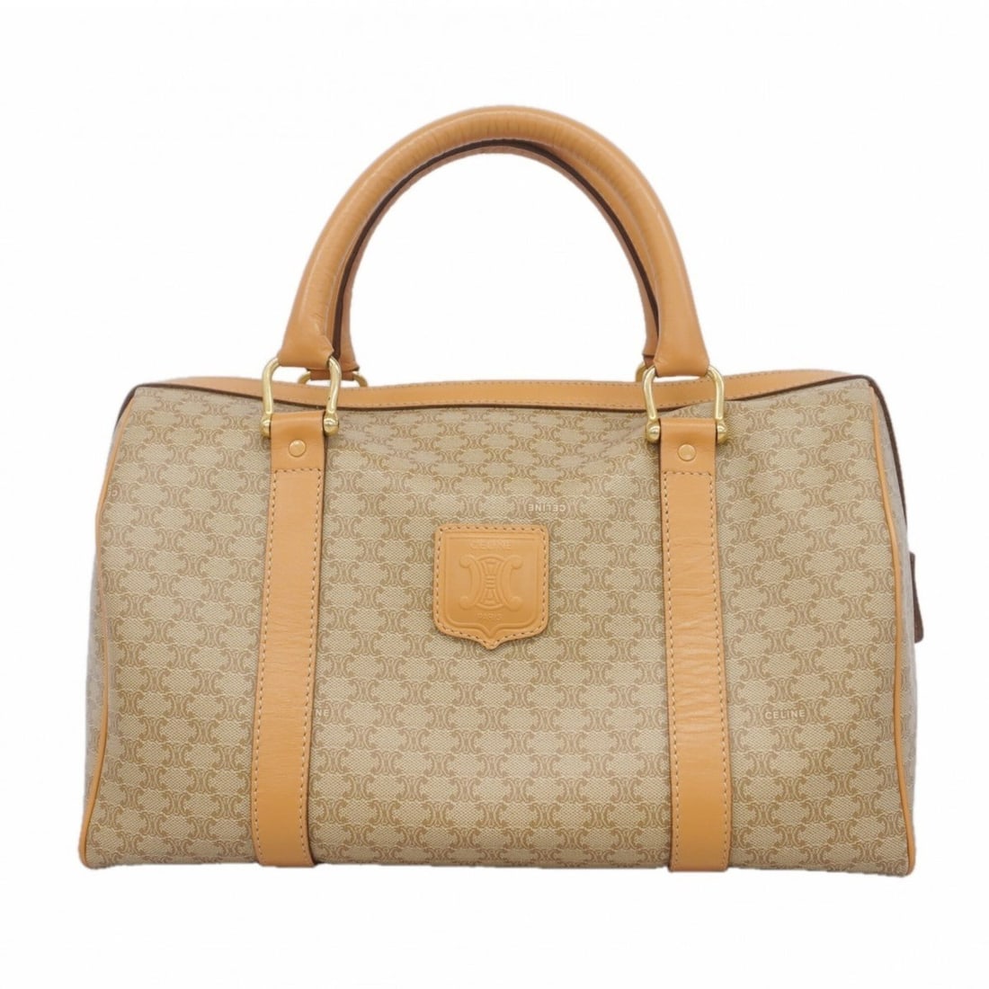Celine Macadam handbag, beige, women's.: --- Catalog ---Category: SizeSize (HxWxD): 18.5cm x 31.5cm x 17cm / 7.28'' x 12.4'' x 6.69''Category: DesignType: HandbagColor: BeigeGender: WomenMaterial: PVC Hardware Color: GoldCategory: GeneralBra