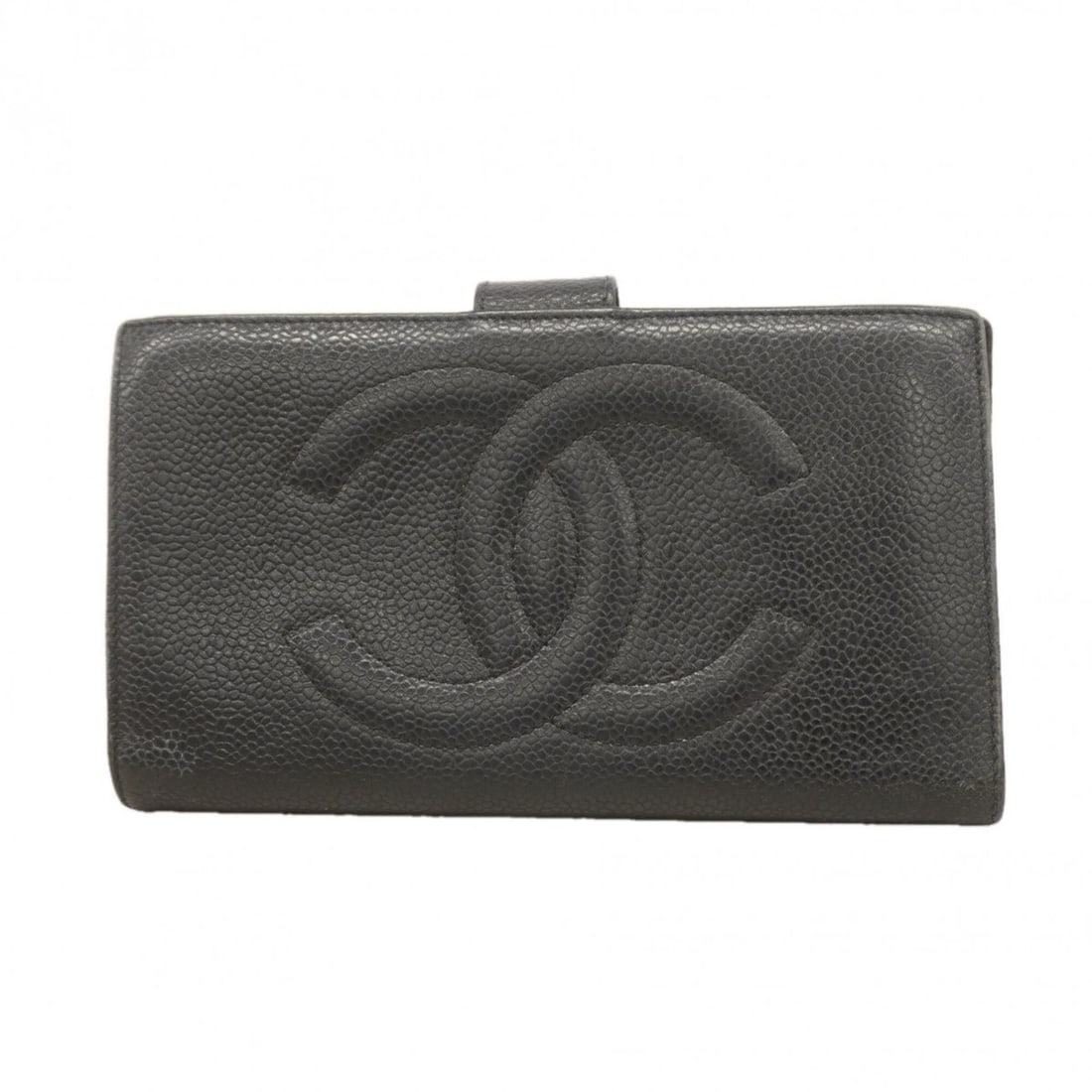 Chanel Long Wallet, Caviar Leather, Black, Women's: --- Catalog ---Category: SizeSize (HxWxD): 10cm x 17.5cm x 2cm / 3.93'' x 6.88'' x 0.78''Category: DesignType: Long wallet (bi-fold)Color: BlackGender: WomenMaterial: Grained Calfskin Category: Genera