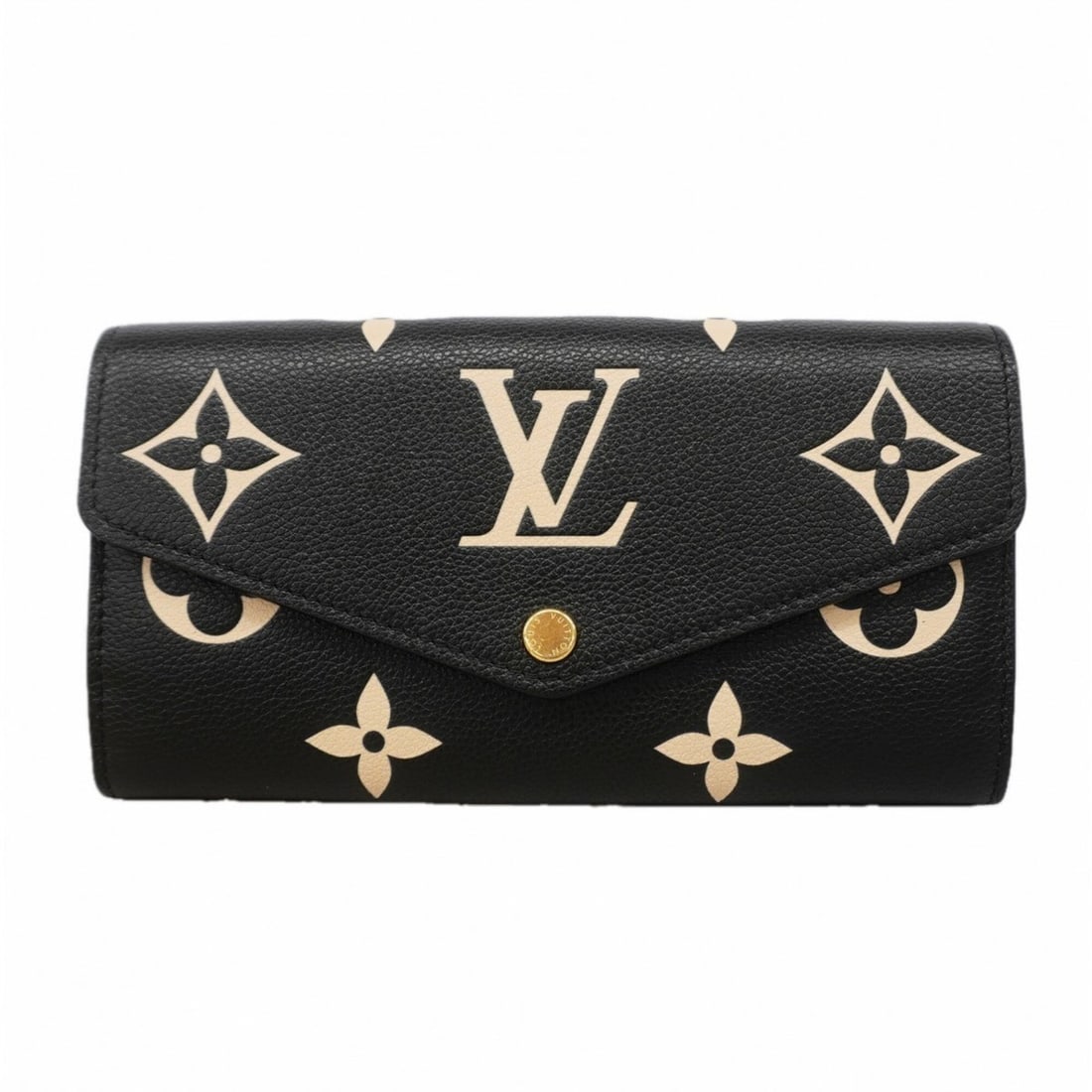 Louis Vuitton Monogram Empreinte Bicolor Portefeuille Sarah Long Wallet M80496 Black Beige Women's: --- Catalog ---Category: SizeSize (HxWxD): 10cm x 19cm x 2.5cm / 3.93'' x 7.48'' x 0.98''Category: DesignType: Long wallet (bi-fold)Color: Beige, BlackGender: WomenCategory: GeneralMPN: M80496Brand: L