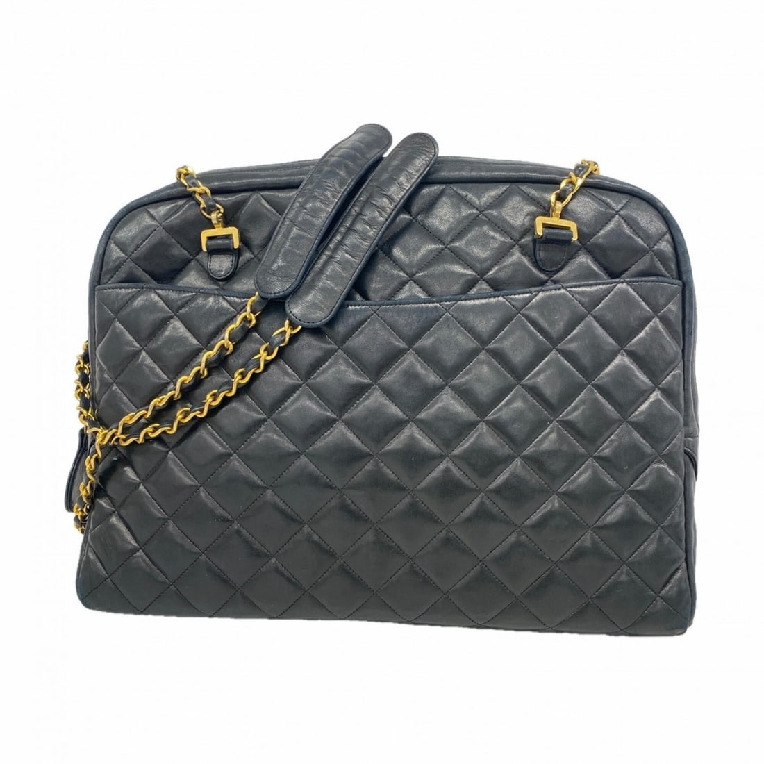 Chanel Matelassé Chain Shoulder Bag, Lambskin, Black, Women's: --- Catalog ---Category: SizeSize (HxWxD): 26cm x 35cm x 7.5cm / 10.23'' x 13.77'' x 2.95''Category: DesignType: Shoulder bagColor: BlackGender: WomenMaterial: Leather Hardware Color: GoldLeather/Fur 