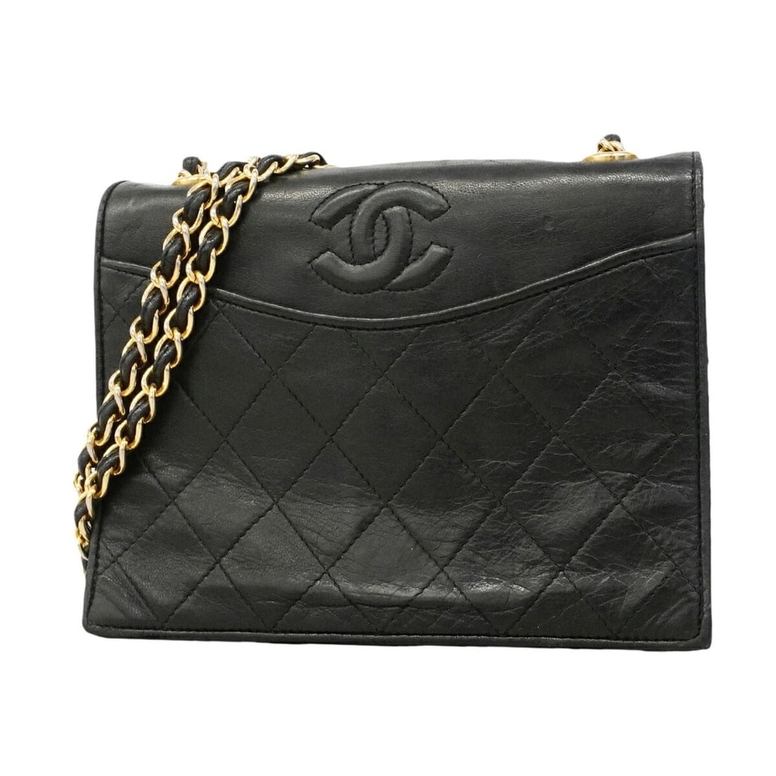 Chanel Matelassé Chain Shoulder Bag, Lambskin, Black, Women's: --- Catalog ---Category: SizeSize (HxWxD): 15cm x 19.5cm x 6cm / 5.9'' x 7.67'' x 2.36''Category: DesignType: Shoulder bagColor: BlackGender: WomenMaterial: Leather Hardware Color: GoldLeather/Fur Typ
