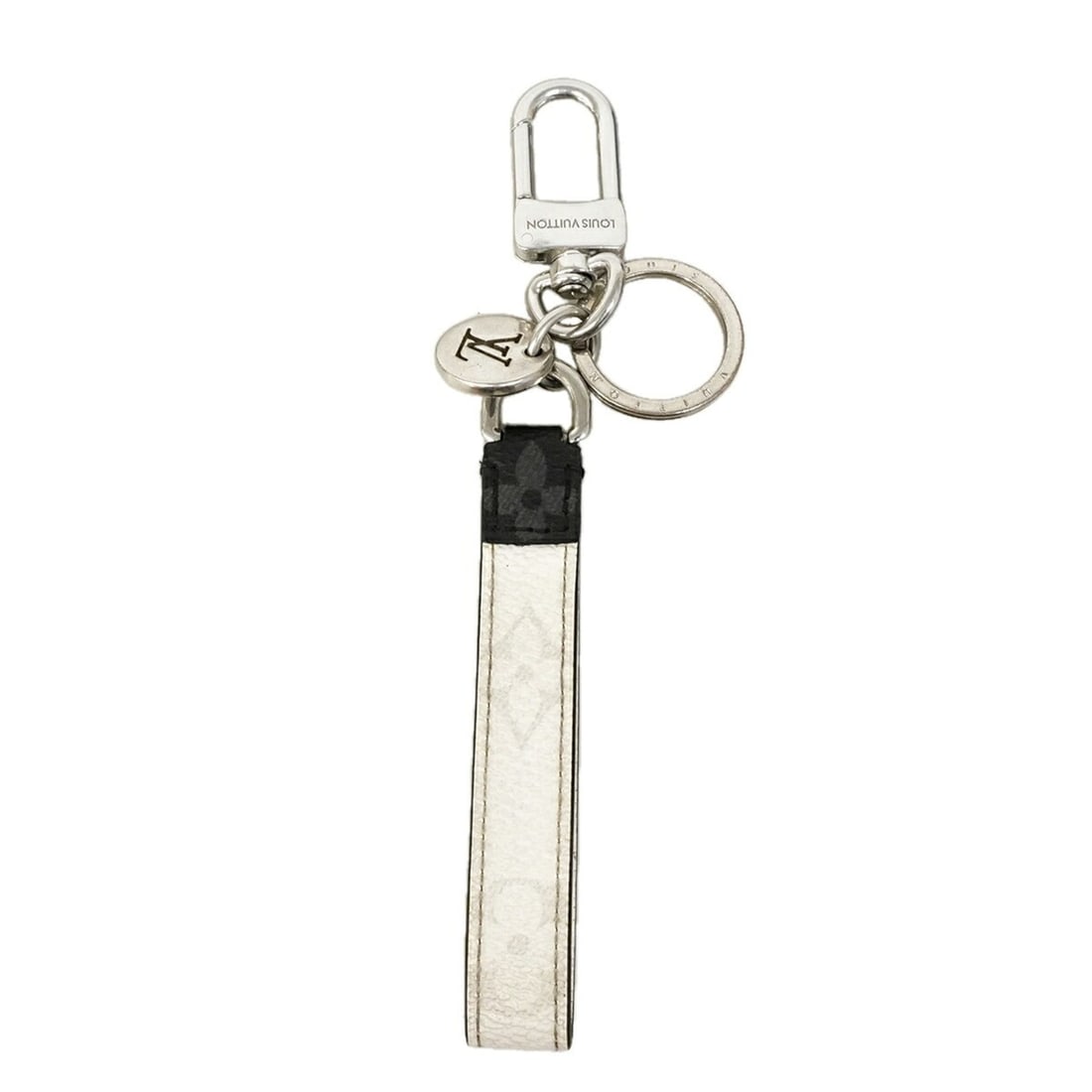 Louis Vuitton Keychain Charm Monogram Eclipse White Dragonne M82379 Men's: --- Catalog ---Category: SizeSize (HxWxD): 15.5cm x 1.5cm x 5.00mm / 6.1'' x 0.59'' x 0.19''Category: DesignType: KeyringColor: WhiteGender: MenCategory: GeneralMPN: M82379Brand: Louis Vuitton--- Item