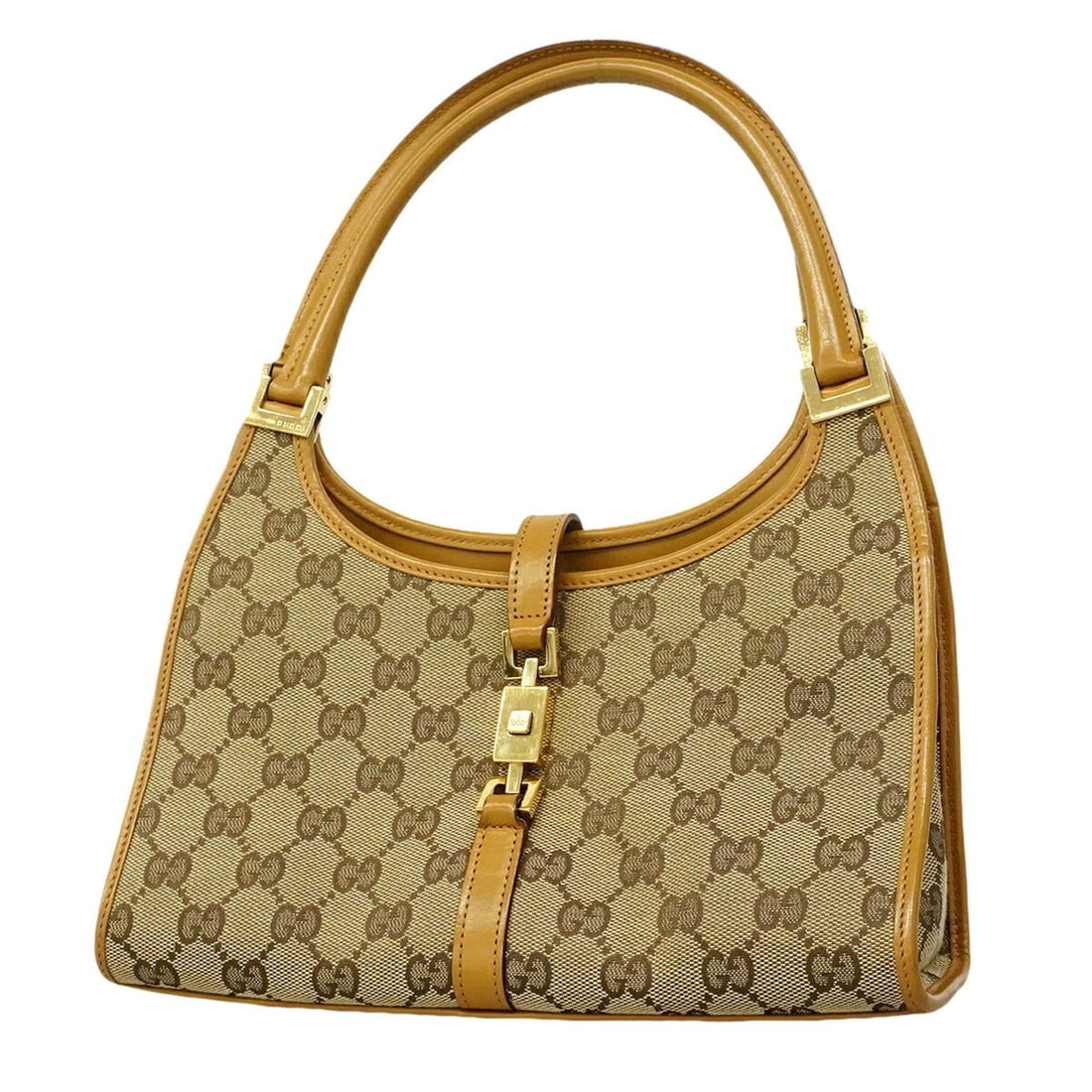 Gucci GG Canvas Jackie Handbag 002 1068 Beige Brown Women's (1 of 13)