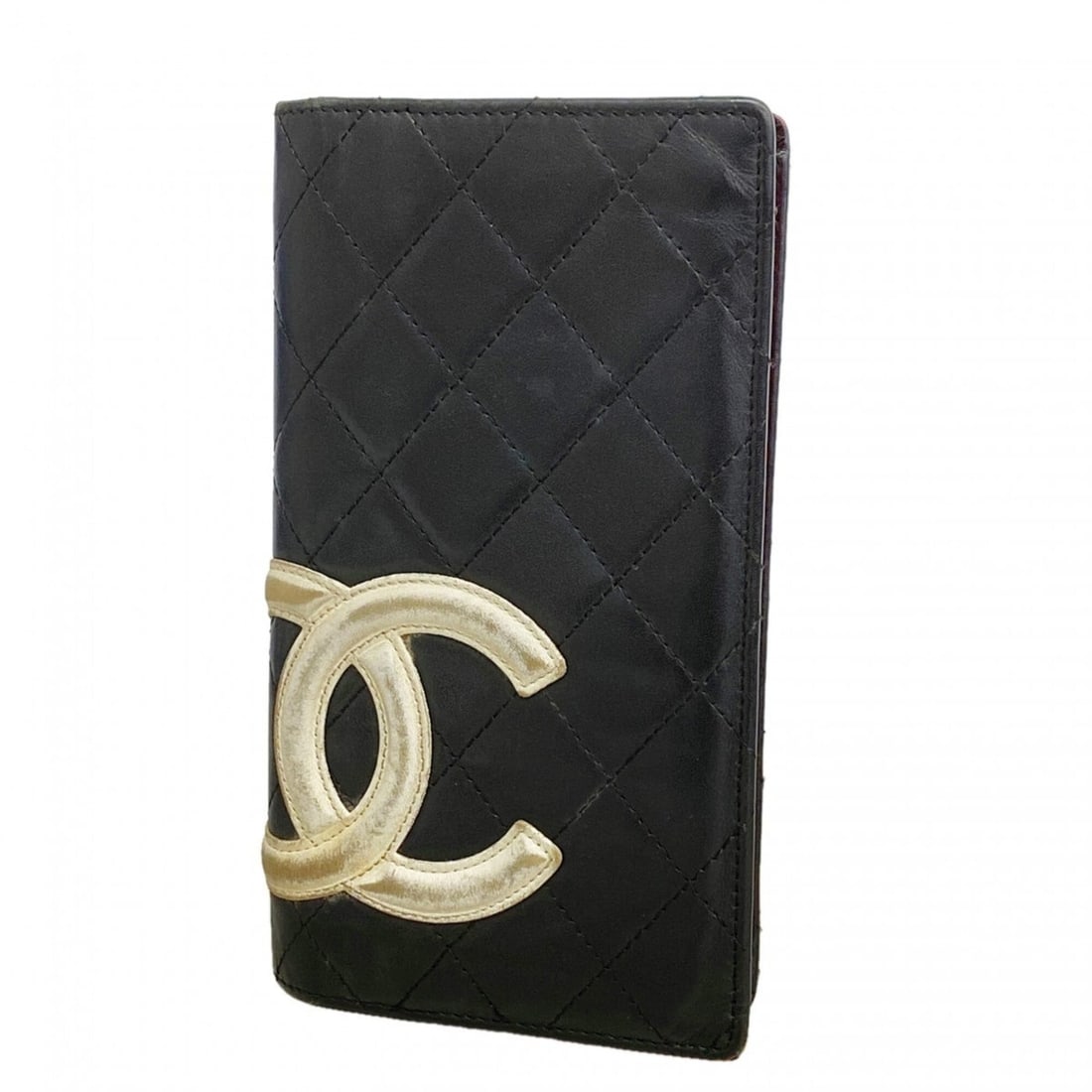 Chanel Cambon Lambskin Long Wallet, Black, Women's: --- Catalog ---Category: SizeSize (HxWxD): 18.5cm x 10cm x 1.5cm / 7.28'' x 3.93'' x 0.59''Category: DesignType: Long wallet (bi-fold)Color: BlackGender: WomenMaterial: Leather Leather/Fur Type: Lambs