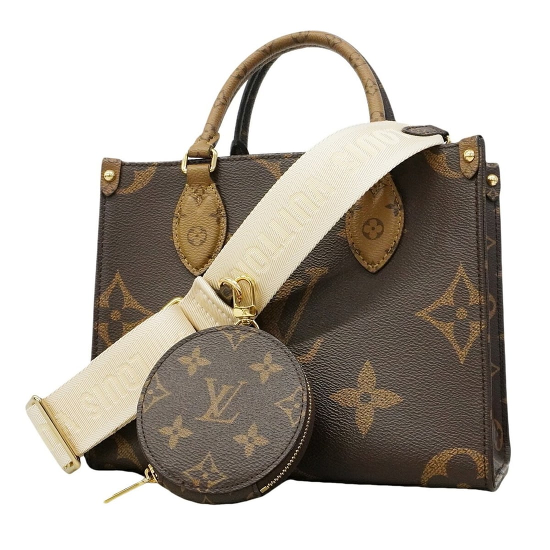 Louis Vuitton Monogram Giant Reverse OnTheGo PM Handbag M46373 Brown 2-way bag for women: --- Catalog ---Category: SizeSize (HxWxD): 19cm x 25cm x 10cm / 7.48'' x 9.84'' x 3.93''Category: DesignType: HandbagColor: BrownGender: WomenCategory: GeneralMPN: M46373Brand: Louis Vuitton--- Item L
