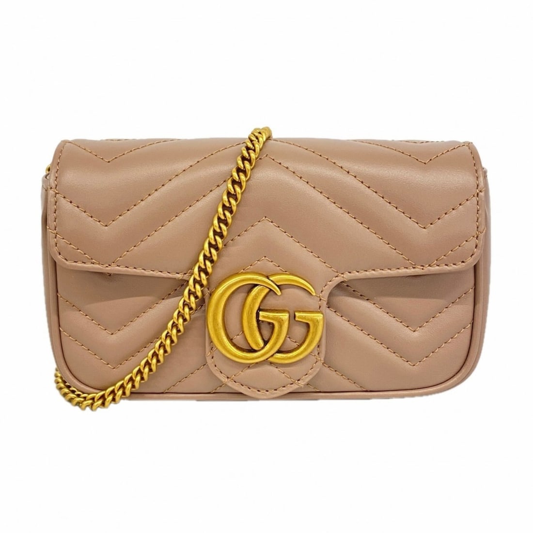 Gucci GG Marmont Shoulder Bag 476433 Leather Brown Women's (1 of 8)