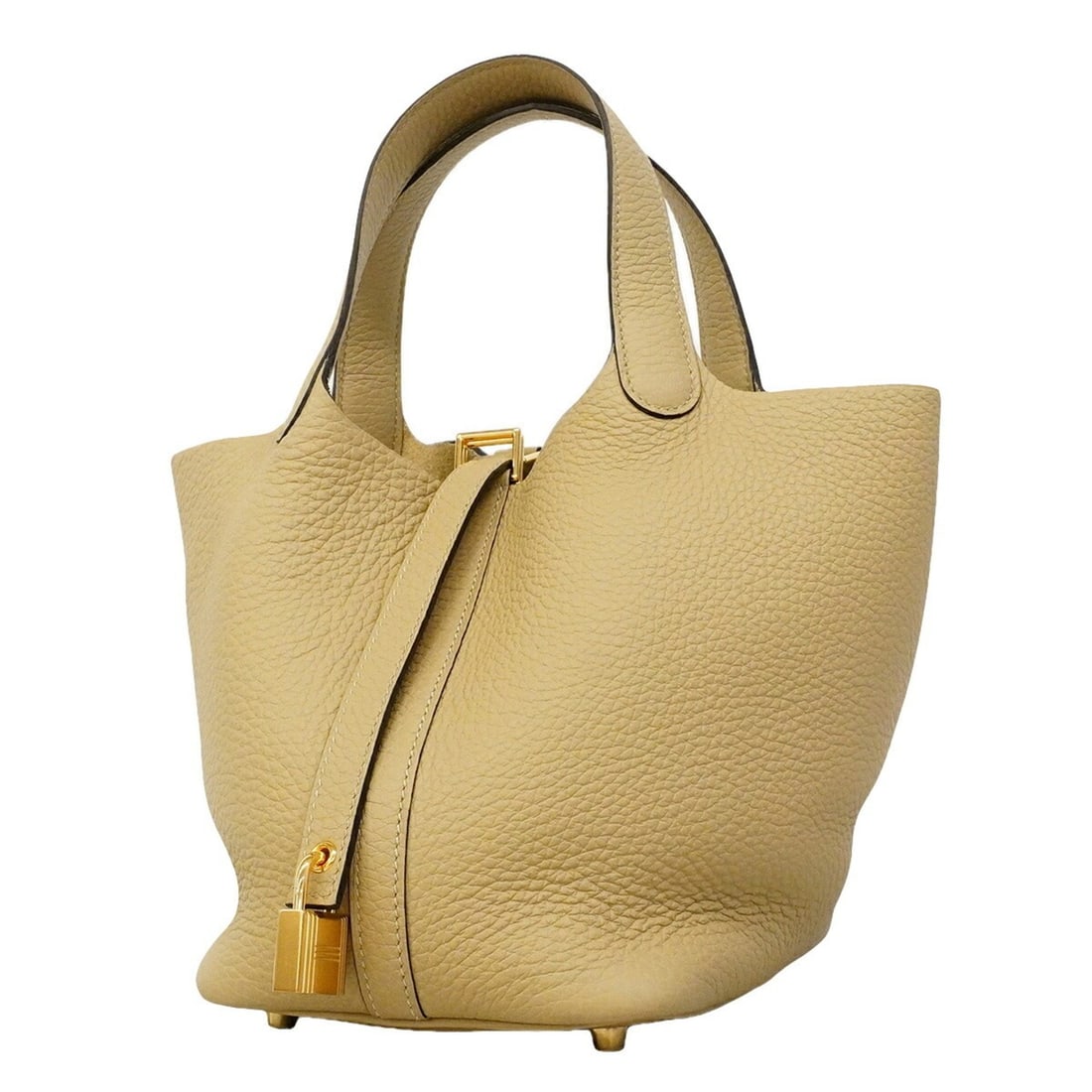 Hermes Picotin Lock PM Handbag, Taurillon Clemence Leather, Trench Style, K Stamp, Women's: --- Catalog ---Category: SizeSize (HxWxD): 19cm x 18.5cm x 13.5cm / 7.48'' x 7.28'' x 5.31''Category: DesignType: HandbagColor: BeigeGender: WomenMaterial: Taurillon clemence leather Hardware Color: G