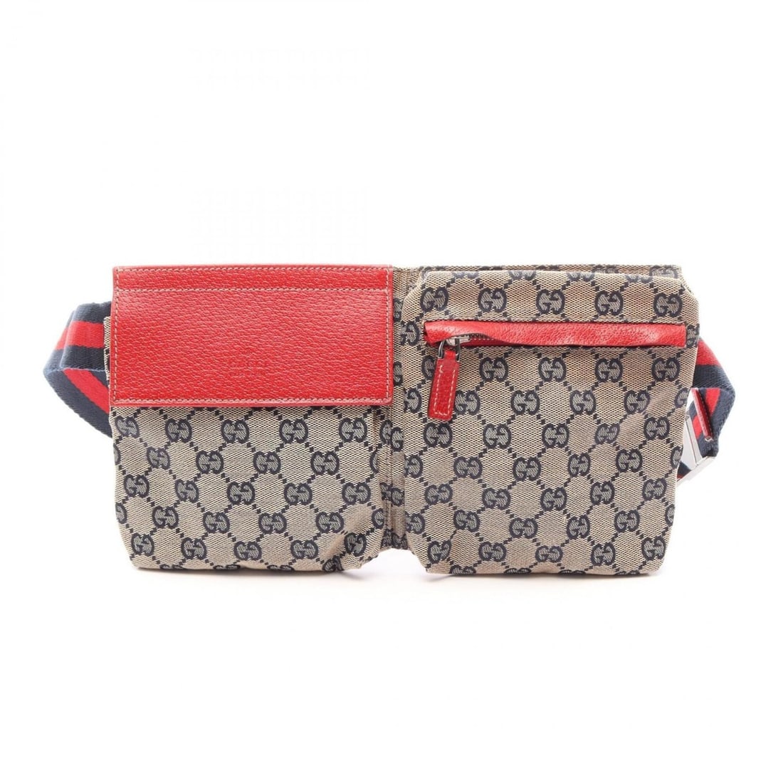 Gucci GG Canvas Waist Bag, Body Handbag, Leather, Men's & Women's, Beige, Navy, Red, 28566: --- Catalog ---Category: SizeSize (HxWxD): 16cm x 29cm x 2.5cm / 6.29'' x 11.41'' x 0.98''Category: DesignType: Fanny pack, HandbagColor: Beige, Navy, Red colorGender: Men,WomenMaterial: Canvas , Leat