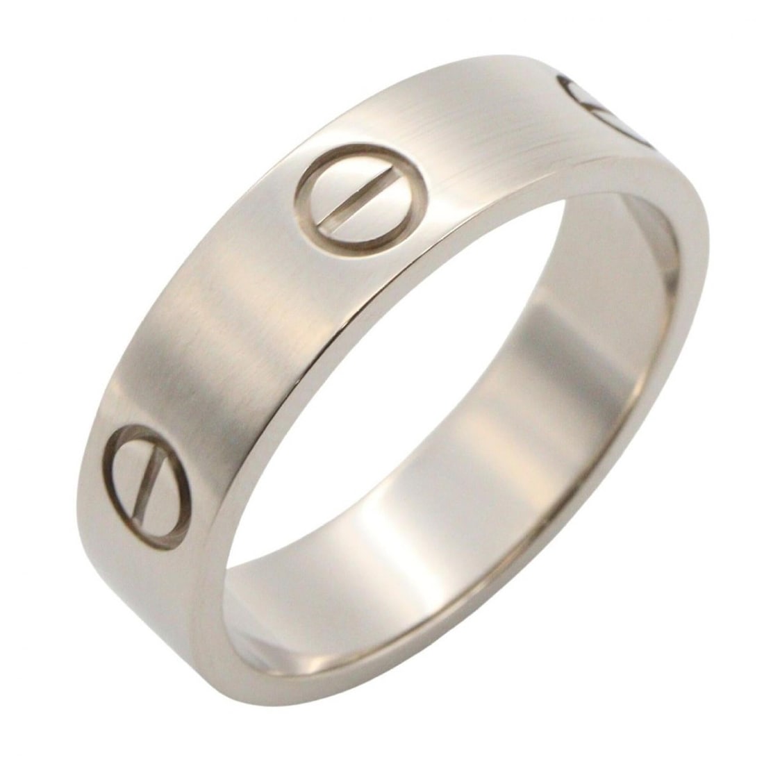 Cartier Love Ring, 18K White Gold (18KWG), Silver Tone, B4084700: --- Catalog ---Category: SizeJP Size: 19US Size: 9.5Category: DesignType: Band ringColor: SilverGender: Men,WomenMaterial: White gold (18K)Category: GeneralMPN: B4084700Brand: Cartier--- Item List ---