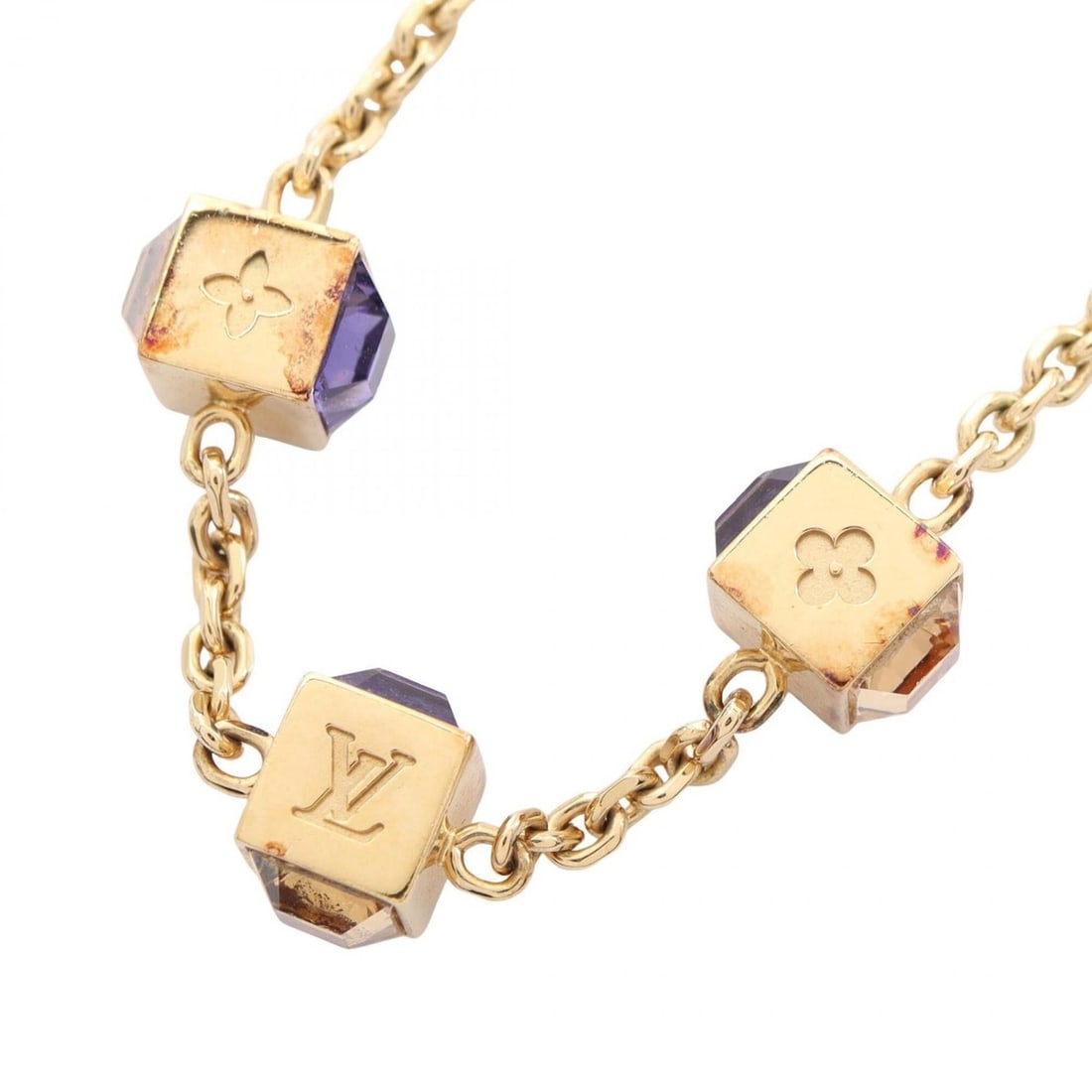 Louis Vuitton Collier Gamble Necklace, Gold Plated (GP), Rhinestone, Women's, Tone, M66061: --- Catalog ---Category: SizePendant Size: 7mm x 7mm / 0.27'' x 0.27''Neck Circumference: 37 cm - 41 cm / 14.56'' - 16.14''Category: DesignColor: GoldGender: WomenMaterial: Gold plating, RhinestoneNec