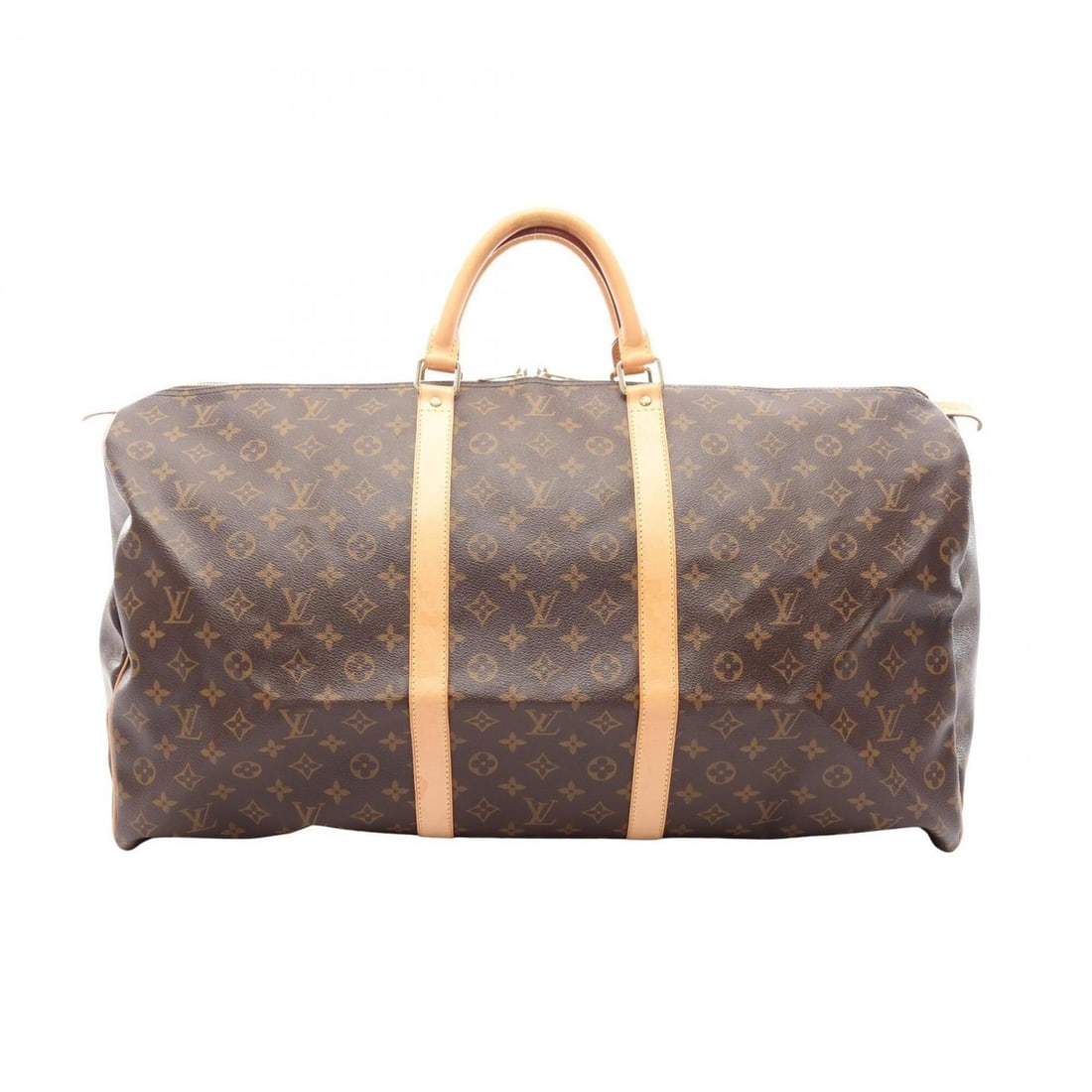 Louis Vuitton Keepall 60 Monogram Boston Bag Handbag, Coated Canvas and Leather, Pattern, Men's: --- Catalog ---Category: SizeSize (HxWxD): 33cm x 60cm x 26cm / 12.99'' x 23.62'' x 10.23''Category: DesignType: Boston bag, HandbagColor: BrownGender: Men,WomenMaterial: Monogram , Leather Category: 