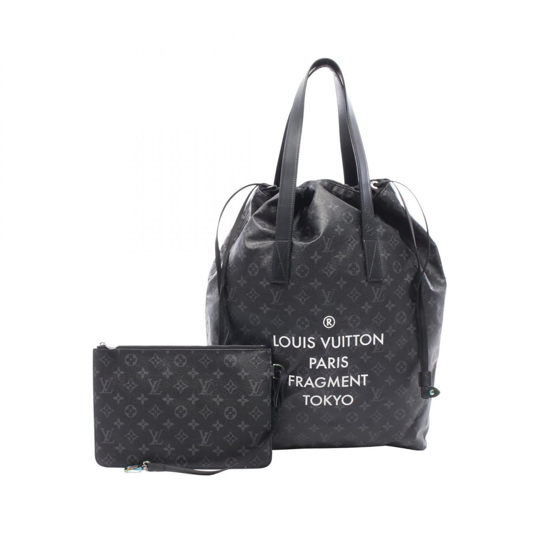 Louis Vuitton LV x Hiroshi Fujiwara Cabas Light Monogram Eclipse Tote Bag Handbag Coated Canvas: --- Catalog ---Category: SizeSize (HxWxD): 47cm x 34cm x 15cm / 18.5'' x 13.38'' x 5.9''Category: DesignType: Handbag, Pouch, Tote bagColor: BlackGender: WomenMaterial: PVC , Leather Category: General