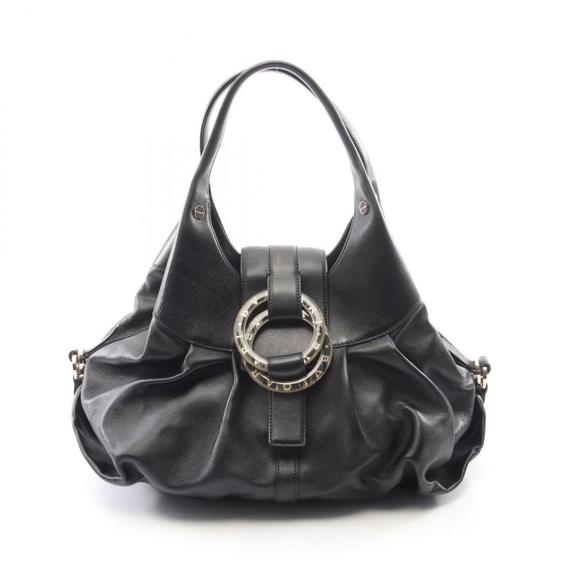 Bvlgari Bulgari Chandra Handbag, Leather, Women's, Black: --- Catalog ---Category: SizeSize (HxWxD): 24cm x 36cm x 18cm / 9.44'' x 14.17'' x 7.08''Category: DesignType: HandbagColor: BlackGender: WomenMaterial: Leather Category: GeneralBrand: Bvlgari--- Item