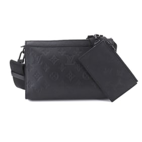 Louis Vuitton Monogram Shadow Gaston Wearable Wallet Shoulder Handbag Leather Black M81115 RFID
