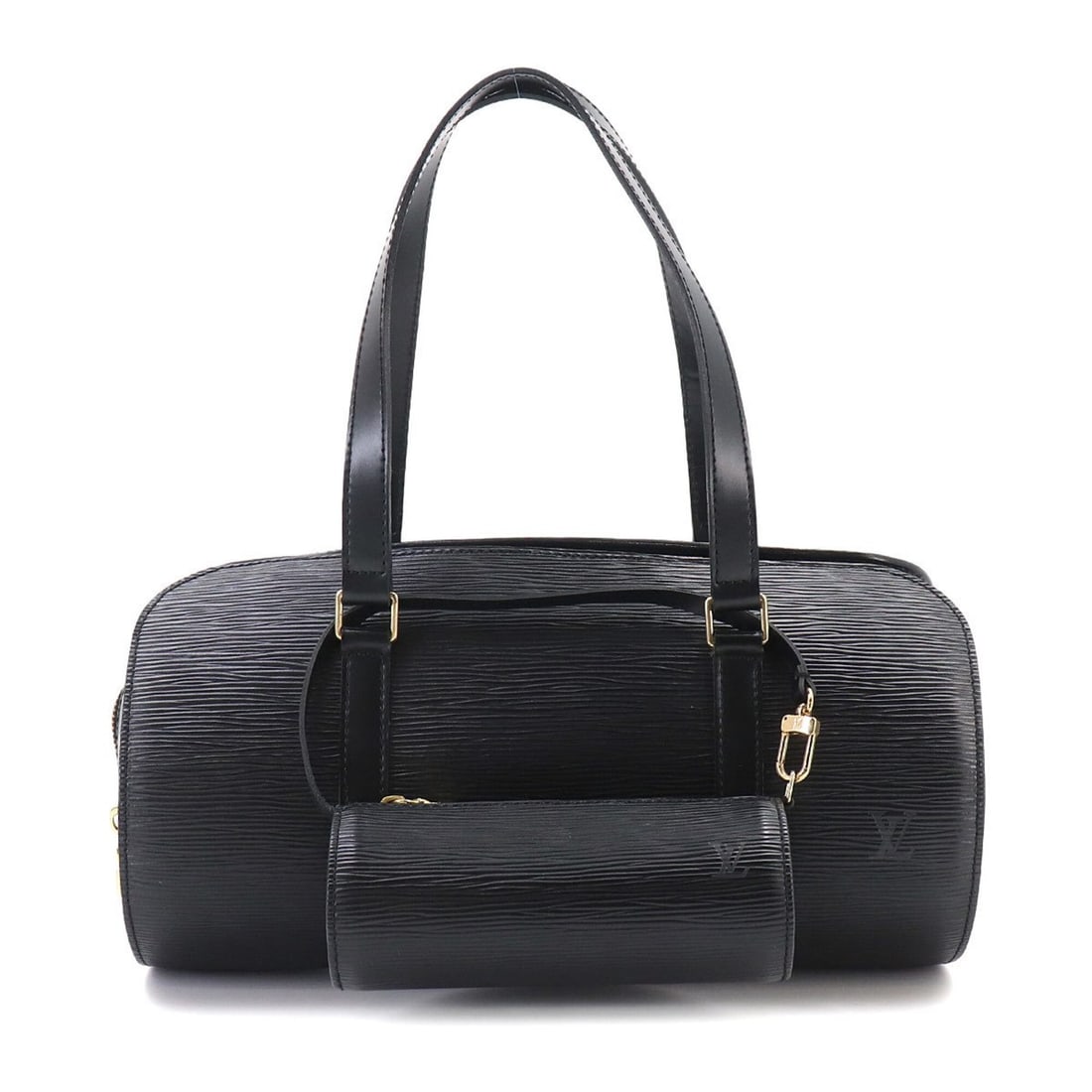 Louis Vuitton Epi Soufflot Handbag, Leather, Noir (M52222), Gold Hardware.: --- Catalog ---Category: SizeSize (HxWxD): 15.5cm x 31cm x 14cm / 6.1'' x 12.2'' x 5.51''Category: DesignType: Handbag, PouchColor: NoirGender: WomenMaterial: Leather Category: GeneralMPN: M52222Brand
