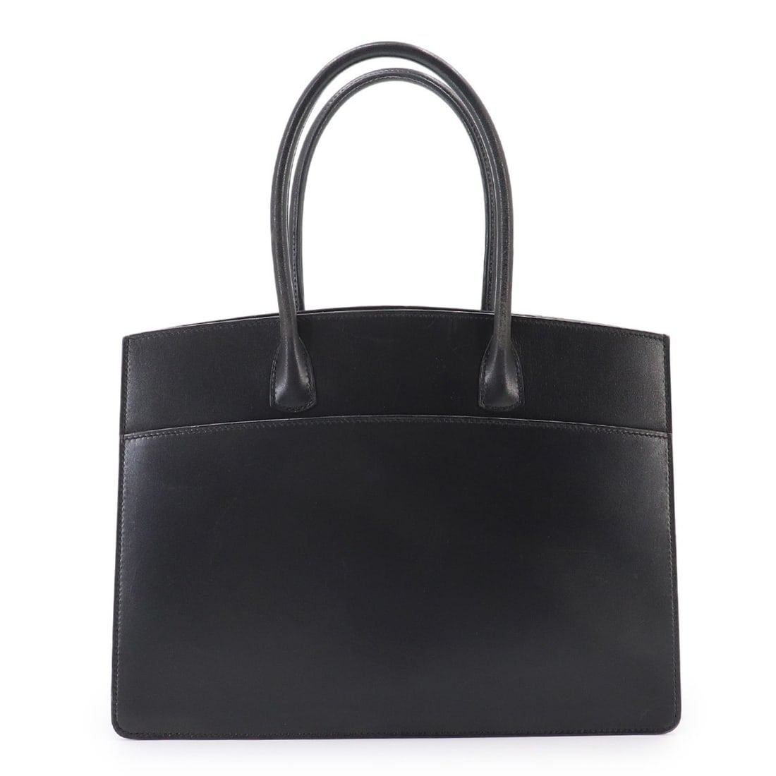 Hermes White Bass PM Tote Handbag, Box Calf Leather, Black with Gold Hardware: --- Catalog ---Category: SizeSize (HxWxD): 22cm x 29.5cm x 11cm / 8.66'' x 11.61'' x 4.33''Category: DesignType: HandbagColor: Black, WhiteGender: WomenMaterial: Box calf leather Category: GeneralBran