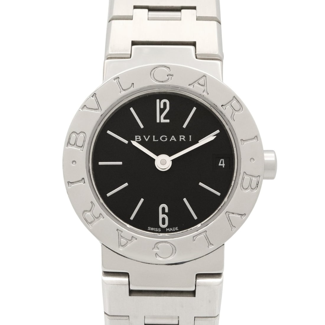 Bulgari BVLGARI Watch Stainless Steel Ladies Black BB23SS: --- Catalog ---Category: SizeWrist Size: 13cm / 5.11''Case Diameter: 23mm / 0.91''Category: DesignType: WristwatchGender: WomenColor (Dial): BlackMaterial (Band): Stainless steelMaterial (Case):