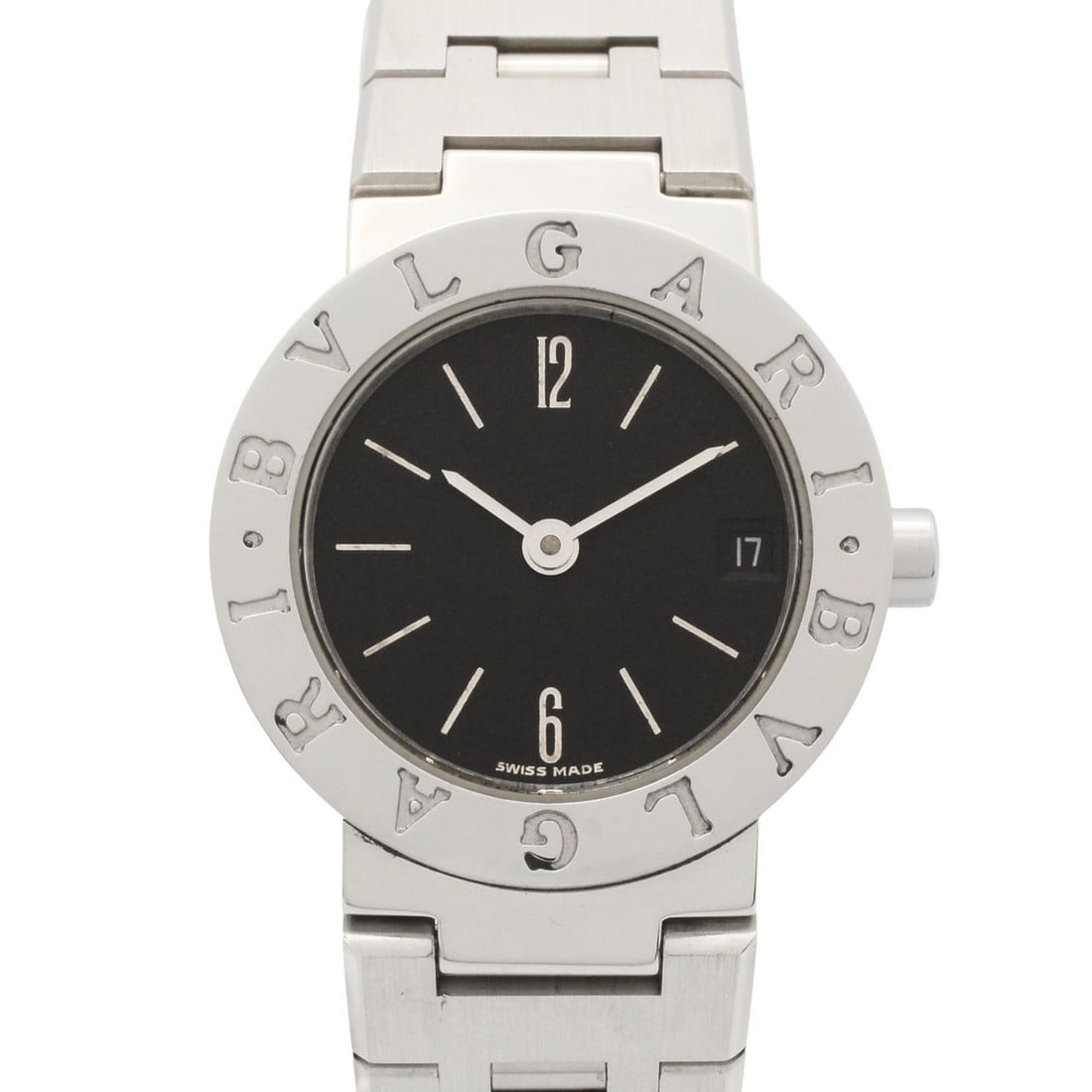 Bulgari BVLGARI Watch Stainless Steel Ladies Black BB23SS: --- Catalog ---Category: SizeWrist Size: 14cm / 5.51''Case Diameter: 23mm / 0.91''Category: DesignType: WristwatchGender: WomenColor (Dial): BlackMaterial (Band): Stainless steelMaterial (Case):