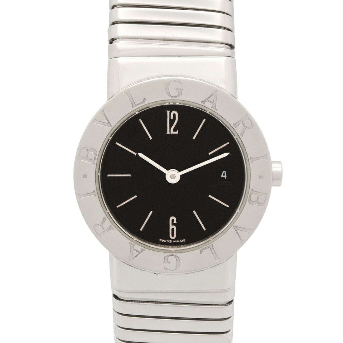 Bulgari BVLGARI Tubogas Watch Stainless Steel Ladies Black BB262TS: --- Catalog ---Category: SizeWrist Size: 15.5cm / 6.1''Case Diameter: 26mm / 1.02''Category: DesignType: WristwatchGender: WomenColor (Dial): BlackMaterial (Band): Stainless steelMaterial (Case):