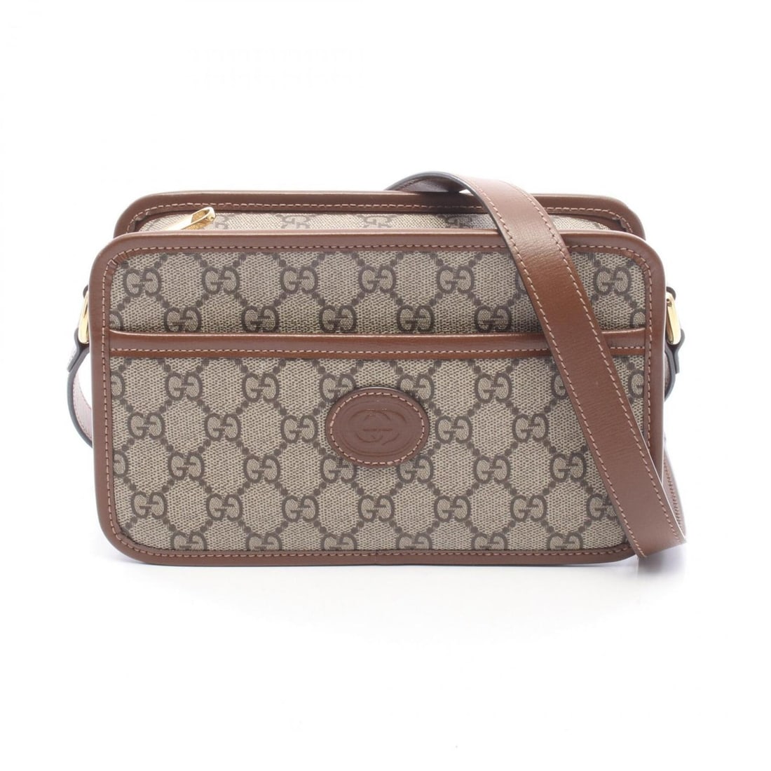 Gucci Interlocking G GG Supreme Mini Bag Shoulder Handbag Coated Canvas Leather Women's Beige/Brown (1 of 7)