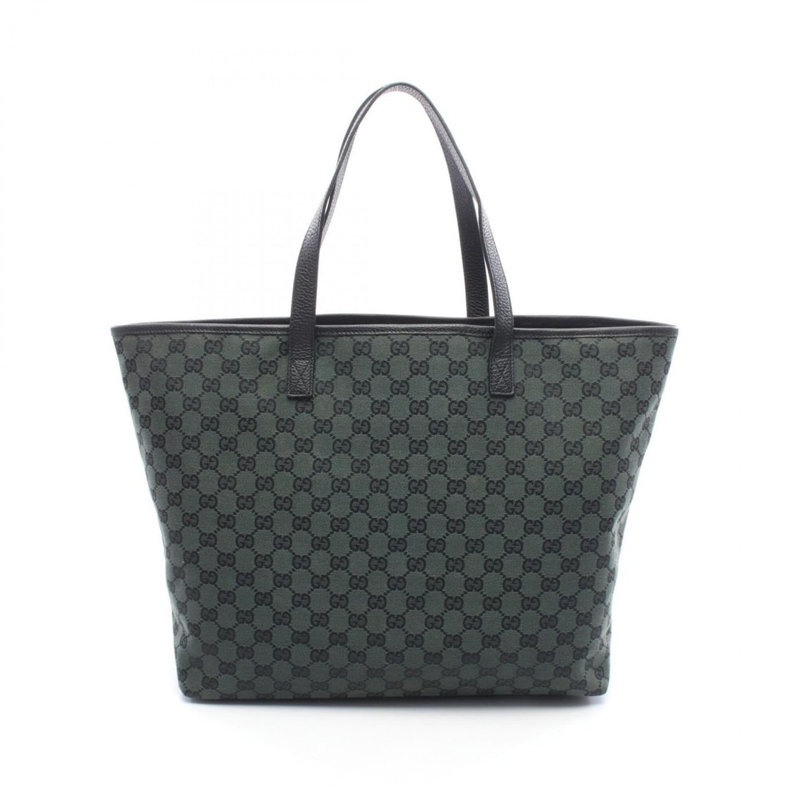 Gucci GG Canvas Tote Bag Handbag Leather Women's Black/Green 238696: --- Catalog ---Category: SizeSize (HxWxD): 32cm x 36cm x 12cm / 12.59'' x 14.17'' x 4.72''Category: DesignType: Handbag, Tote bagColor: Black, GreenGender: WomenMaterial: Canvas , Leather Category: Ge