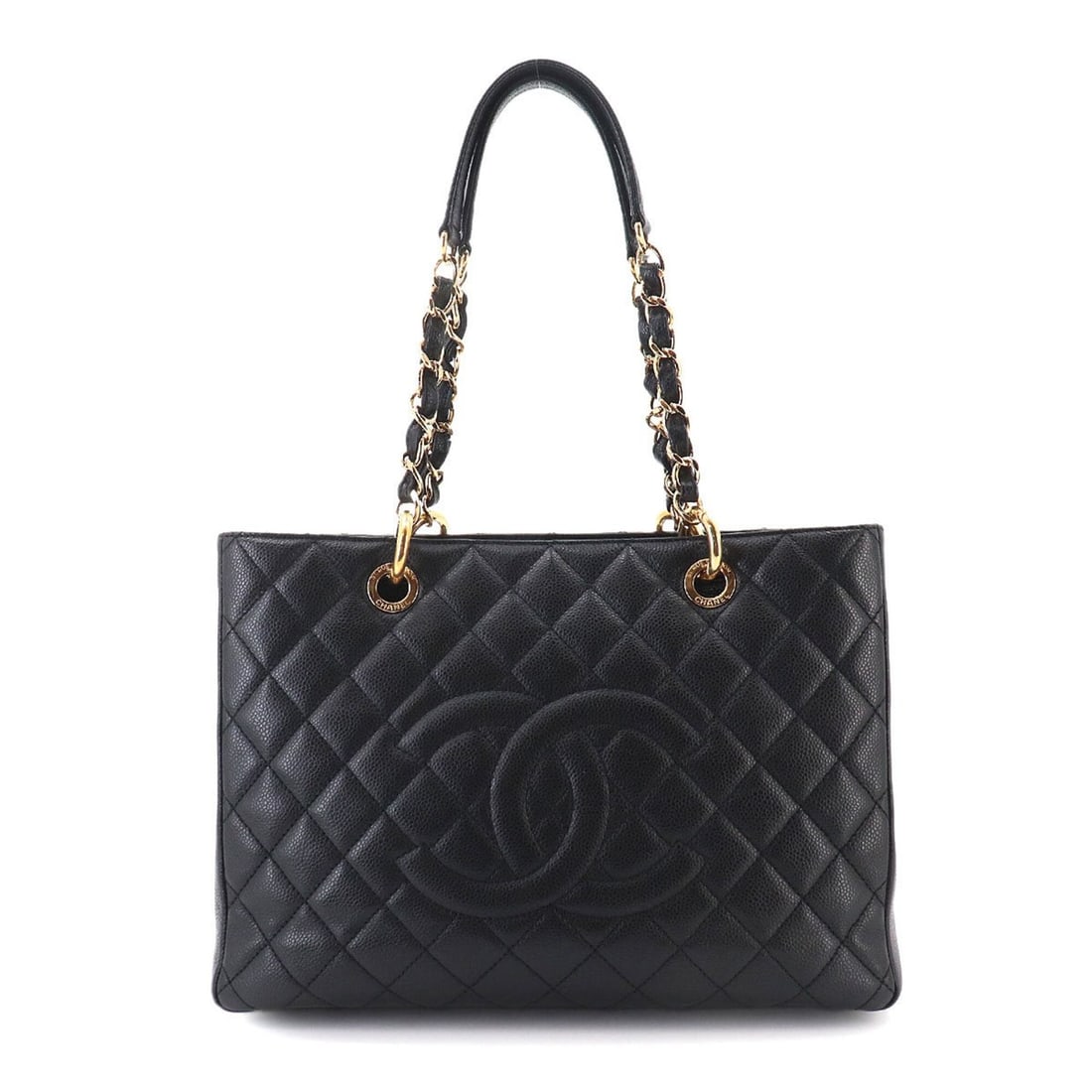 Chanel Matelasse Grand Chain Tote Handbag GST Caviar Leather Black A50995 (1 of 10)