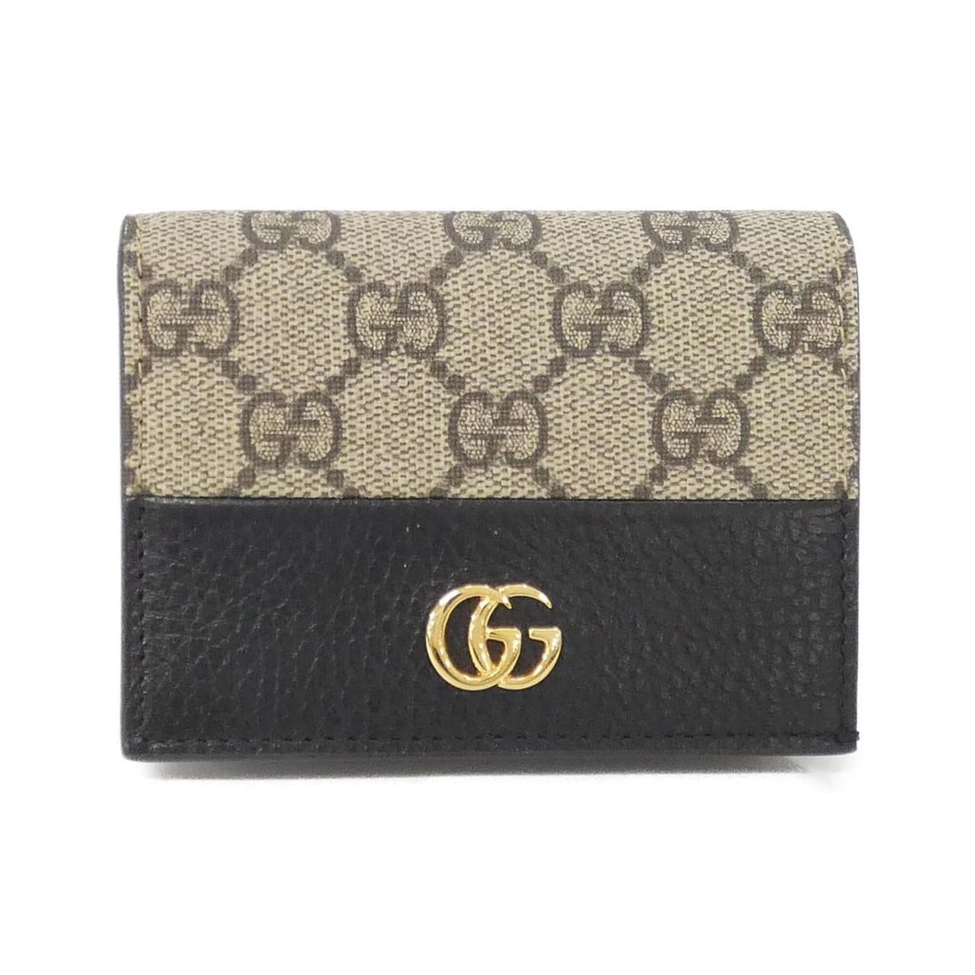 Gucci Petit Marmont 658610 AAE5E Wallet: --- Catalog ---Category: SizeSize (HxWxD): 8cm x 11cm x 3cm / 3.14'' x 4.33'' x 1.18''Category: DesignType: Wallet (bi-fold)Color: Beige, BlackGender: WomenMaterial: GG Supreme , Leather Category: