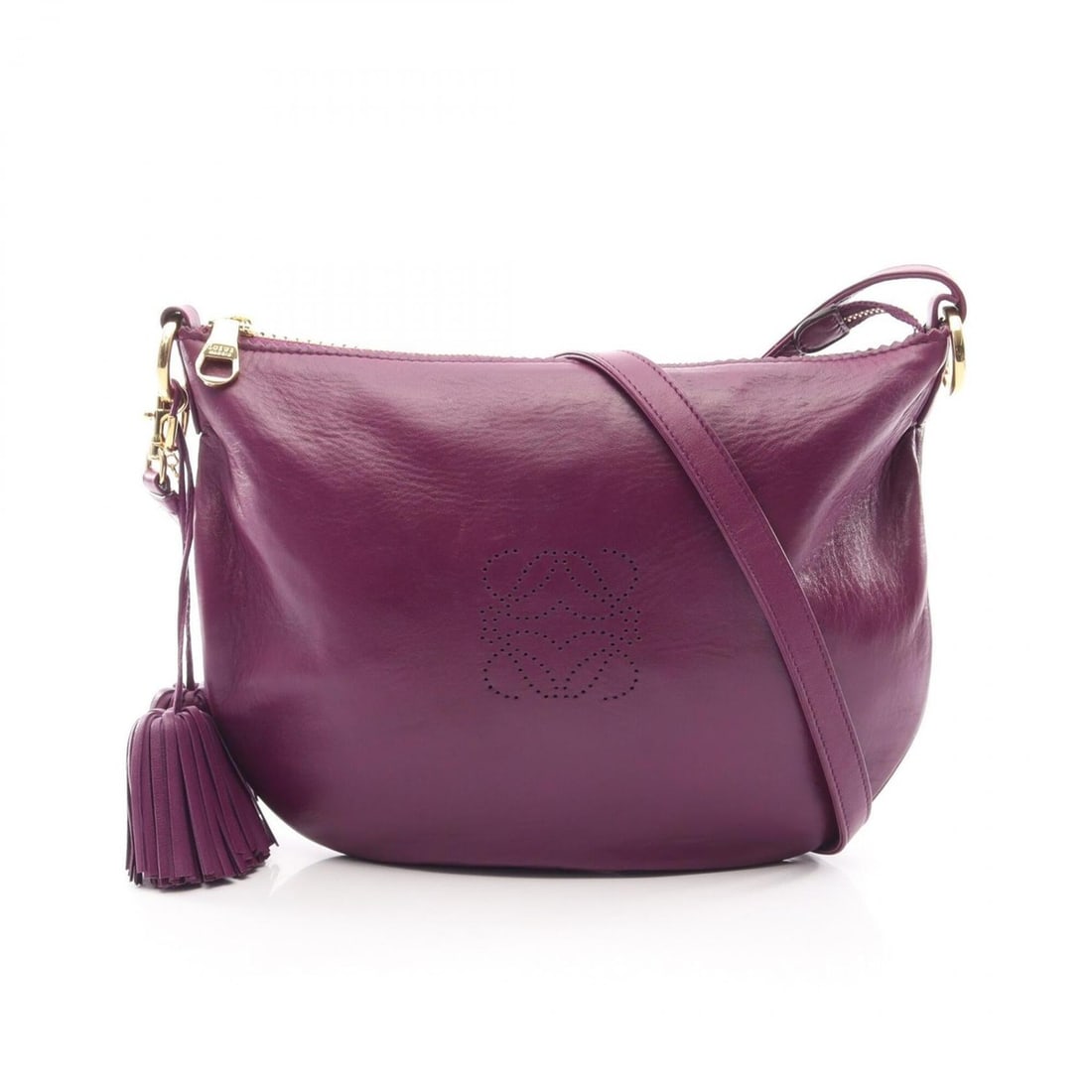 Loewe Anagram Shoulder Bag/Handbag, Leather, Women's, Purple: --- Catalog ---Category: SizeSize (HxWxD): 22.5cm x 31cm x 1cm / 8.85'' x 12.2'' x 0.39''Category: DesignType: Handbag, Shoulder bagColor: PurpleGender: WomenMaterial: Leather Category: GeneralBrand: 