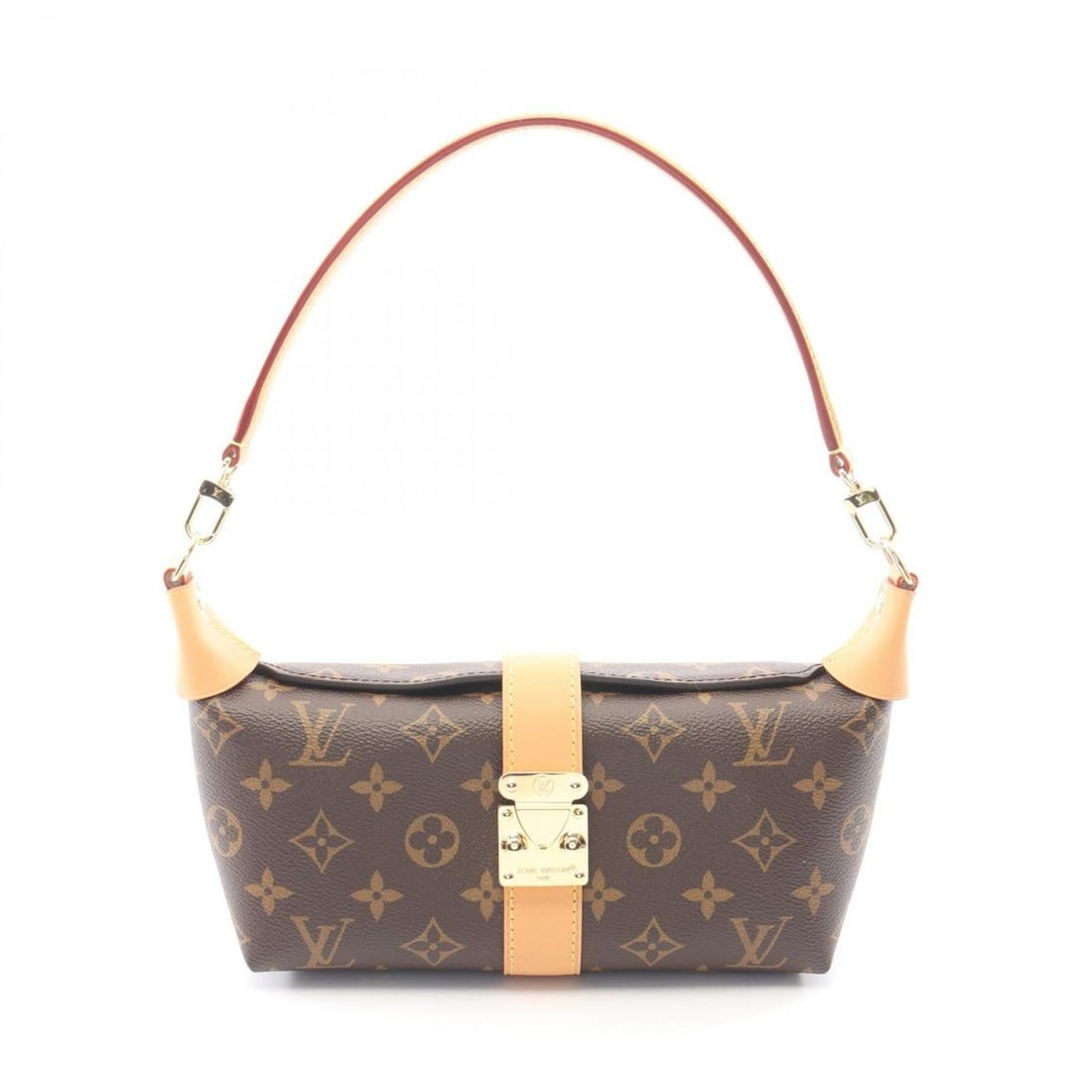 Louis Vuitton Pochette Mia Handbag, Coated Canvas and Leather, Monogram Pattern, Women's, Brown,: --- Catalog ---Category: SizeSize (HxWxD): 11cm x 21cm x 8cm / 4.33'' x 8.26'' x 3.14''Category: DesignType: Handbag, PochetteColor: Brown, MonogramGender: WomenMaterial: Coated canvas , Leather Categ