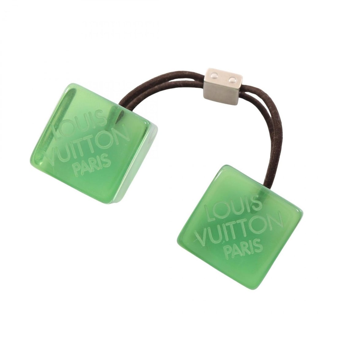 Louis Vuitton Hair Cube Resin Women's Green: --- Catalog ---Category: SizeSize (LxW): 2.29cm x 2.29cm / 0.9'' x 0.9''Category: DesignType: Hair tieColor: GreenGender: WomenMaterial: ResinCategory: GeneralBrand: Louis Vuitton--- Item List ---Sect