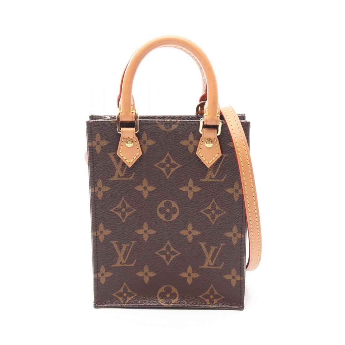 Louis Vuitton Petite Sac Plat Monogram 2-Way Handbag, Coated Canvas and Leather, Women's, Brown,: --- Catalog ---Category: SizeSize (HxWxD): 17cm x 13.5cm x 4.5cm / 6.69'' x 5.31'' x 1.77''Category: DesignType: HandbagColor: Brown, MonogramGender: WomenMaterial: Monogram , Leather Category: Genera