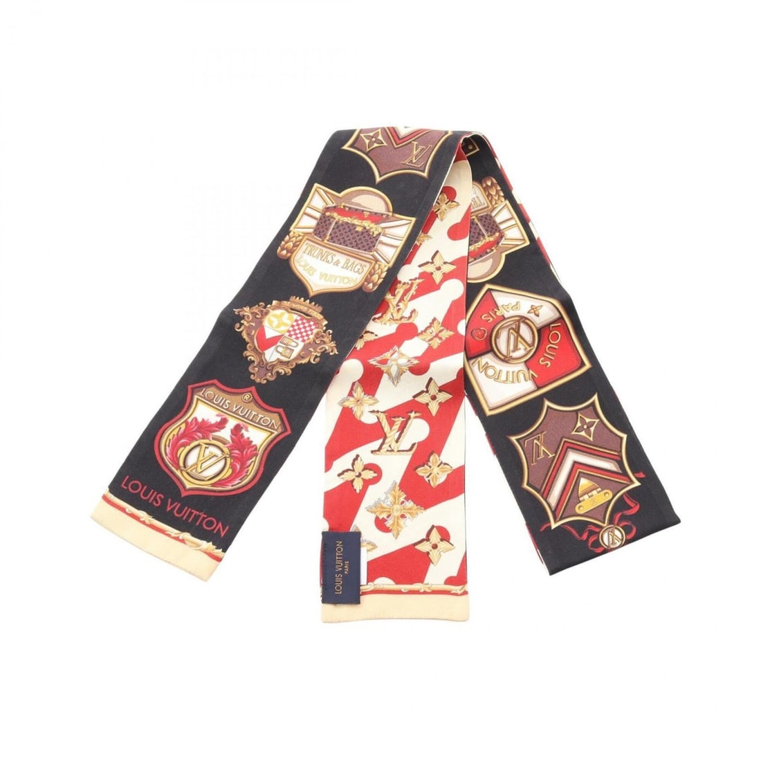 Louis Vuitton Bandeau Into Scarf/Muffler, Silk, Women's, Black, Red, Yellow, M73847: --- Catalog ---Category: SizeSize (LxW): 1.17m x 8cm / 46.06'' x 3.14''Category: DesignType: ScarfColor: Black, Red color, YellowGender: WomenMaterial: Silk Category: GeneralMPN: M73847Brand: Louis Vu