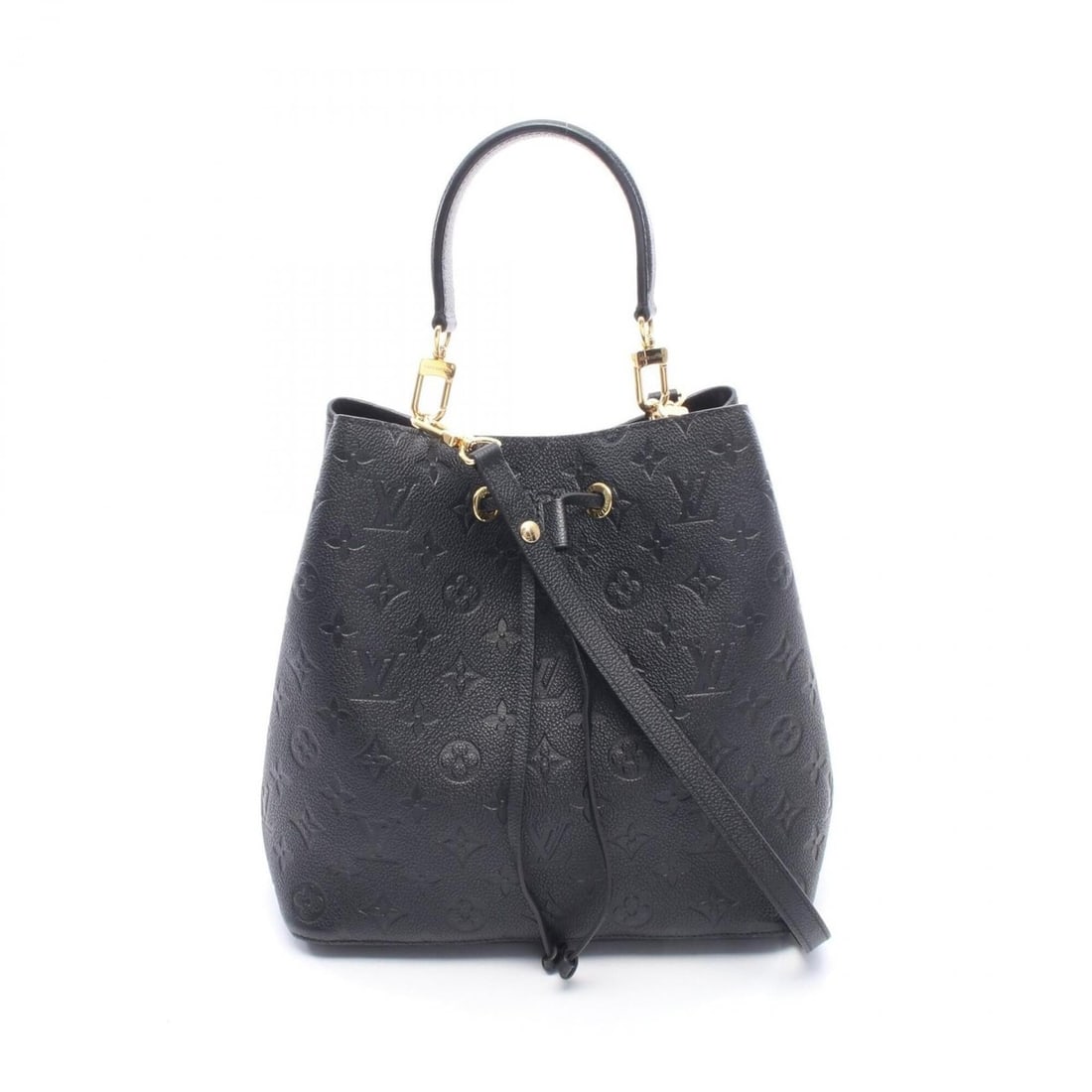 Louis Vuitton NeoNoe Monogram Empreinte Noir Handbag, Leather, Women's, Black, M45256: --- Catalog ---Category: SizeSize (HxWxD): 25.5cm x 25.5cm x 17cm / 10.03'' x 10.03'' x 6.69''Category: DesignType: HandbagColor: Black, NoirGender: WomenMaterial: Monogram Empreinte Category: General