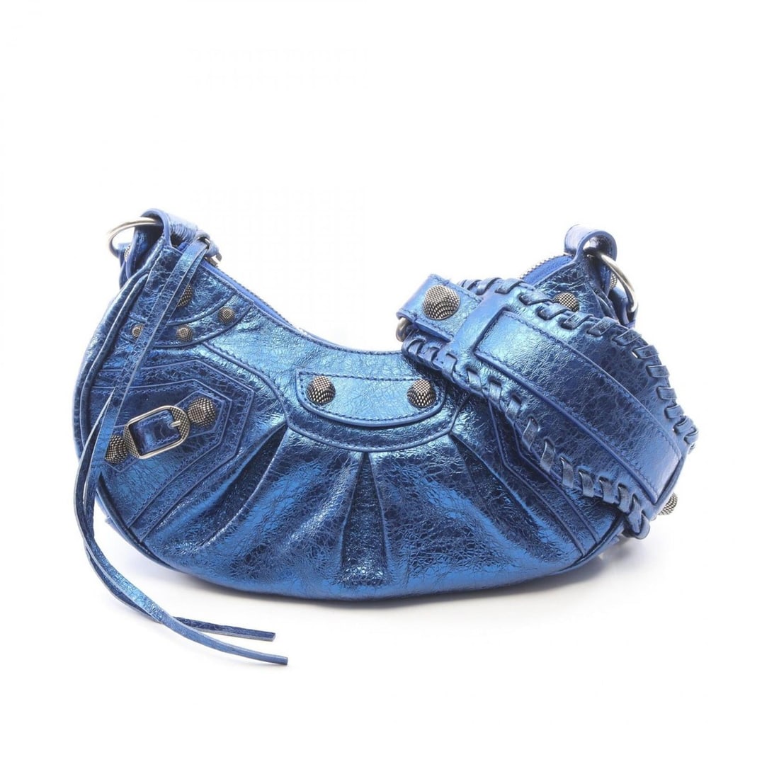 Balenciaga LE CAGOLE XS Metallic Shoulder Bag Handbag Leather Women's Blue: --- Catalog ---Category: SizeSize (HxWxD): 12cm x 23cm x 4cm / 4.72'' x 9.05'' x 1.57''Category: DesignType: Handbag, Shoulder bagColor: Blue, MetallicGender: WomenMaterial: Leather Category: GeneralB