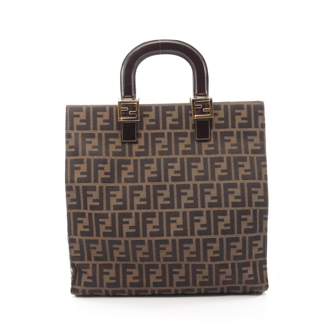 Fendi Zucca Tote Bag Handbag Canvas Leather Women's Brown/Black: --- Catalog ---Category: SizeSize (HxWxD): 34cm x 34cm x 10cm / 13.38'' x 13.38'' x 3.93''Category: DesignType: Handbag, Tote bagColor: Black, BrownGender: WomenMaterial: Canvas , Leather Category: Ge