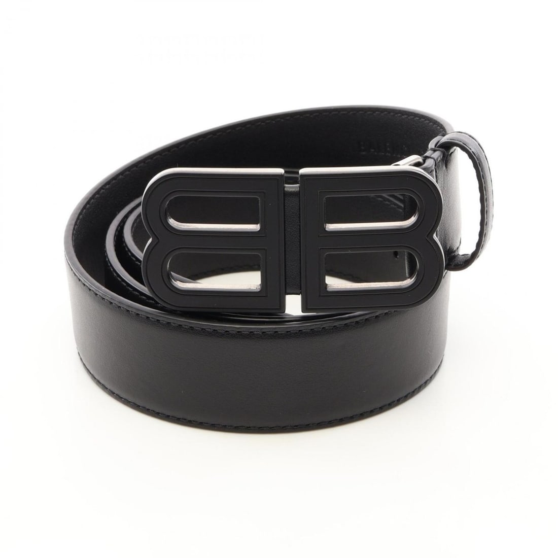 Balenciaga BB logo buckle belt, leather, women's, black, 674171: --- Catalog ---Category: SizeWidth: 3.5cm / 1.37''Length: 80cm - 90cm / 31.49'' - 35.43''Category: DesignType: Standard beltColor: BlackGender: WomenMaterial (Strap): Leather Category: GeneralMPN: 674