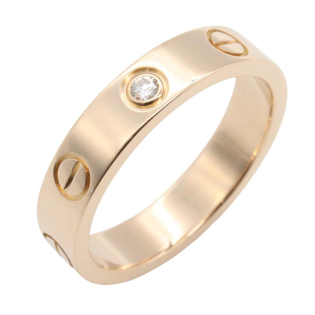 Cartier Mini Love Ring 1PD Ring, Jewelry, 18KPG (Pink Gold), Diamond, Women's, Gold Tone, Clear: --- Catalog ---Category: SizeJP Size: 8US Size: 4.5Category: DesignType: Band ringColor: Clear, GoldStone: DiamondGender: WomenMaterial: Pink gold (18K)Category: GeneralMPN: B4050700Brand: Cartier--- 