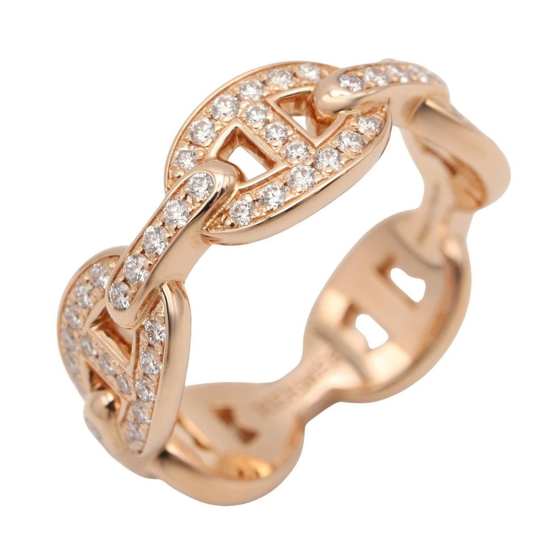 Hermes HERMES Enchainée PM Diamond Ring, Jewelry, 18KPG (Pink Gold), Diamond, Women's, Clear/Gold: --- Catalog ---Category: SizeJP Size: 11.5US Size: 6Category: DesignType: Band ringColor: Clear, GoldGender: WomenMaterial: Pink gold (18K)Category: GeneralBrand: Hermes--- Item List ---Section: Condi