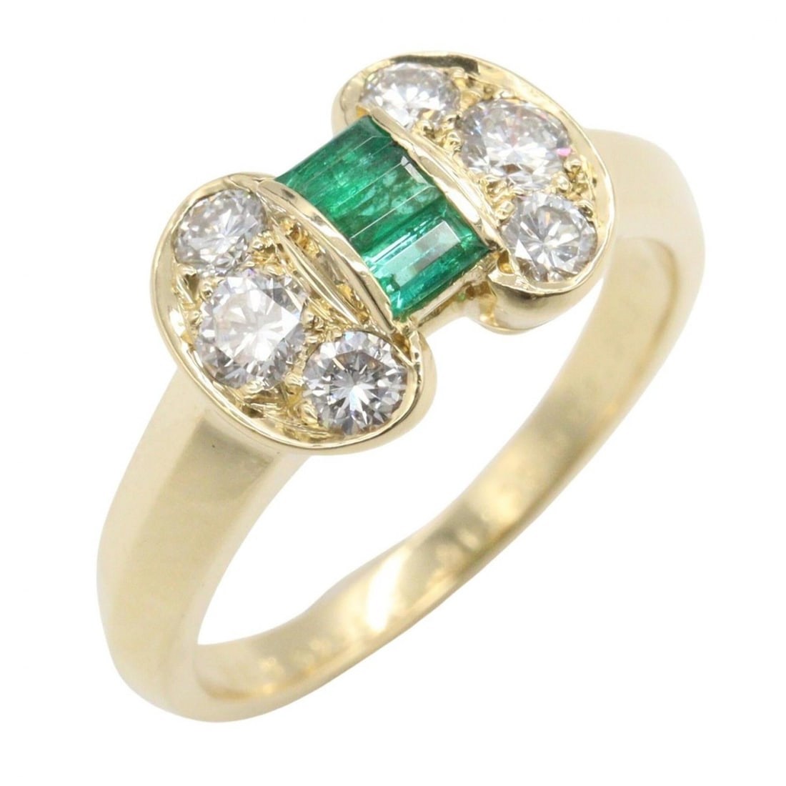 Van Cleef & Arpels Celestine Ring - Emerald and Diamond 18K (Yellow Gold) Women's Gold Tone Green: --- Catalog ---Category: SizeJP Size: 10US Size: 5.5Category: DesignType: Band ringColor: Clear, Emerald, Gold, GreenGender: WomenMaterial: Yellow gold (18K)Category: GeneralBrand: Van Cleef &
