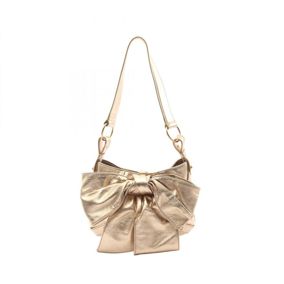 Yves Saint Laurent Rive Gauche Sac Bow Ribbon Shoulder Bag Handbag Leather Women's Gold Tone: --- Catalog ---Category: SizeSize (HxWxD): 21cm x 26cm x 3cm / 8.26'' x 10.23'' x 1.18''Category: DesignType: Handbag, Shoulder bagColor: GoldGender: WomenMaterial: Leather Category: GeneralBrand: