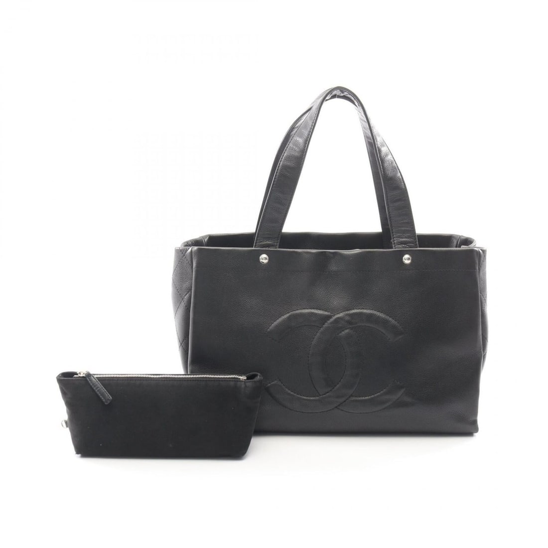 Chanel Matelassé Large Coco Mark Tote Bag Handbag Caviar Skin (Grained Calfskin) Women's Black: --- Catalog ---Category: SizeSize (HxWxD): 25cm x 38cm x 15cm / 9.84'' x 14.96'' x 5.9''Category: DesignType: Handbag, Pouch, Tote bagColor: BlackGender: WomenMaterial: Grained Calfskin Hardware Color
