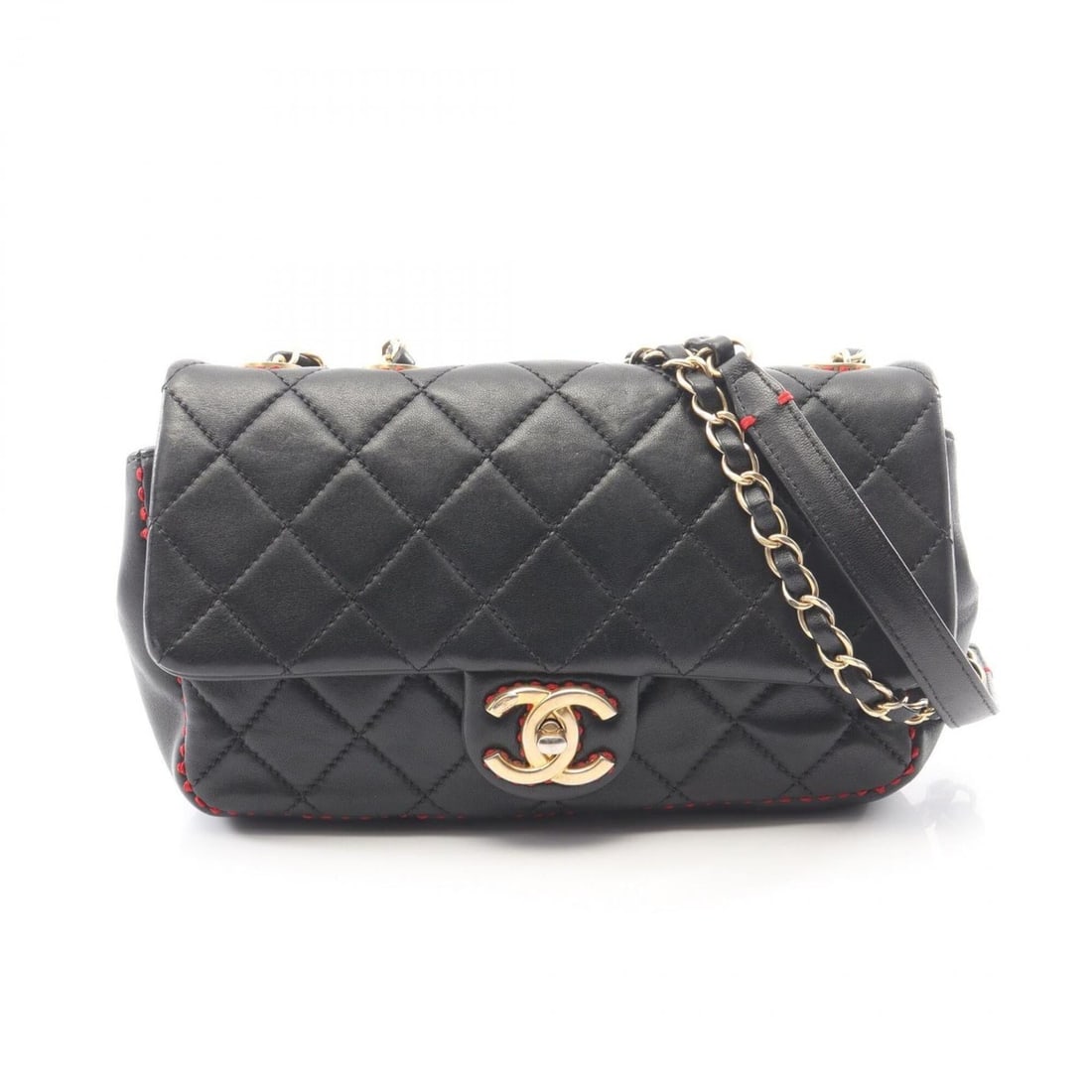 Chanel Matelassé Single Flap Shoulder Bag/Handbag, Lambskin Leather, Women's, Black: --- Catalog ---Category: SizeSize (HxWxD): 14cm x 23cm x 5cm / 5.51'' x 9.05'' x 1.96''Category: DesignType: Handbag, Shoulder bagColor: BlackGender: WomenMaterial: Leather Hardware Color: GoldLeather