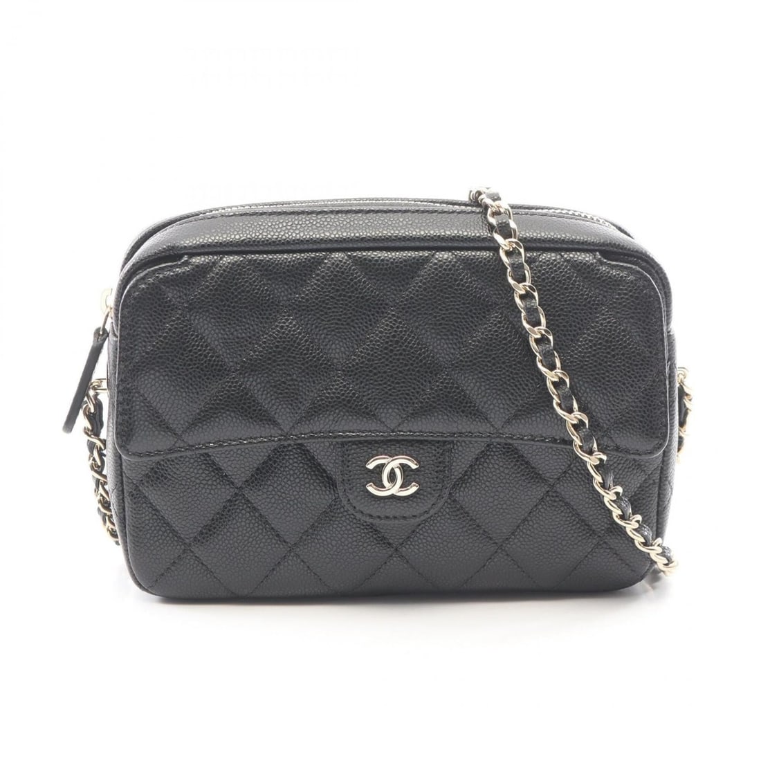 Chanel Matelassé Classic Handbag/Clutch/Shoulder Bag, Caviar Leather (Grained Calfskin), Women's,: --- Catalog ---Category: SizeSize (HxWxD): 12cm x 16.5cm x 4.5cm / 4.72'' x 6.49'' x 1.77''Category: DesignType: Handbag, Shoulder bagColor: BlackGender: WomenMaterial: Grained Calfskin Hardware Color