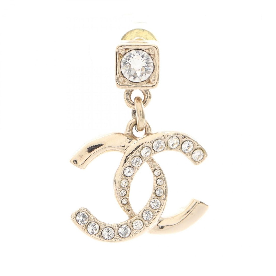 Chanel Coco Mark Swing Earrings, Gold Plated (GP) Rhinestone Women's, Tone, Clear Tone: --- Catalog ---Category: SizeSize (HxWxD): 25.00mm x 18.00mm / 0.98'' x 0.71''Category: DesignType: Stud earringsColor: GoldStone: RhinestoneGender: WomenMaterial: Gold platingSingle earring: YesCateg