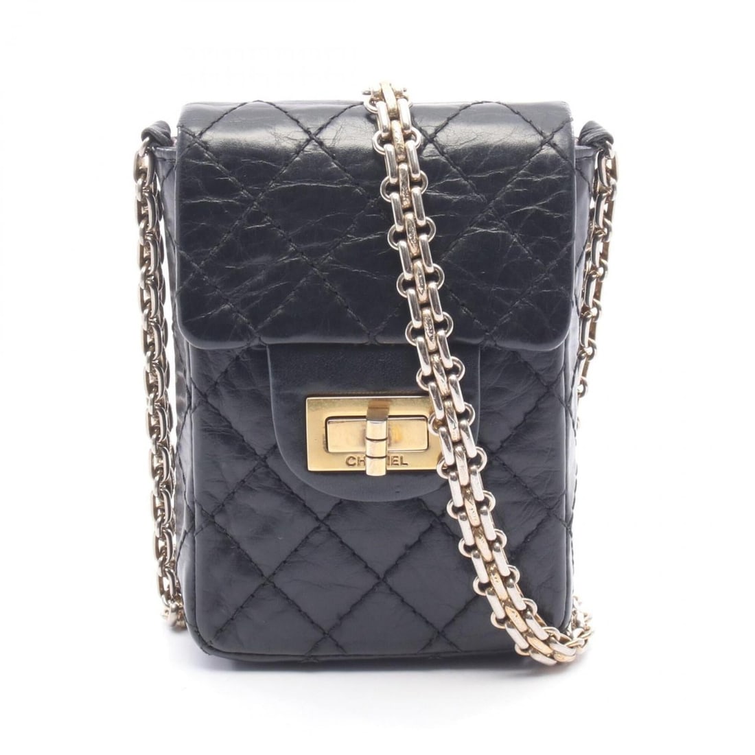 Chanel 2.55 MatelassÃ© Phone Holder Shoulder Bag Handbag Leather Women's Black: --- Catalog ---Category: SizeSize (HxWxD): 13.5cm x 8.5cm x 2.5cm / 5.31'' x 3.34'' x 0.98''Category: DesignType: Phone walletColor: BlackGender: WomenMaterial: Leather Category: GeneralBrand: Chanel-