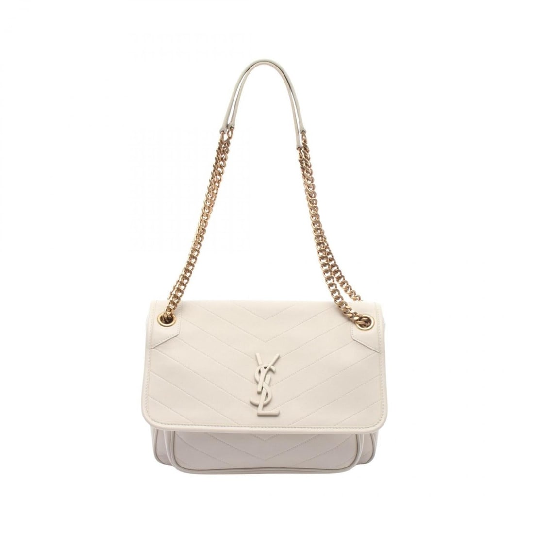 Yves Saint Laurent Saint Laurent Paris Niki Shoulder Bag/Handbag, Leather, Women's, White (6331840): --- Catalog ---Category: SizeSize (HxWxD): 21cm x 27cm x 9cm / 8.26'' x 10.62'' x 3.54''Category: DesignType: Handbag, Shoulder bagColor: WhiteGender: WomenMaterial: Leather Category: GeneralMPN: 6331