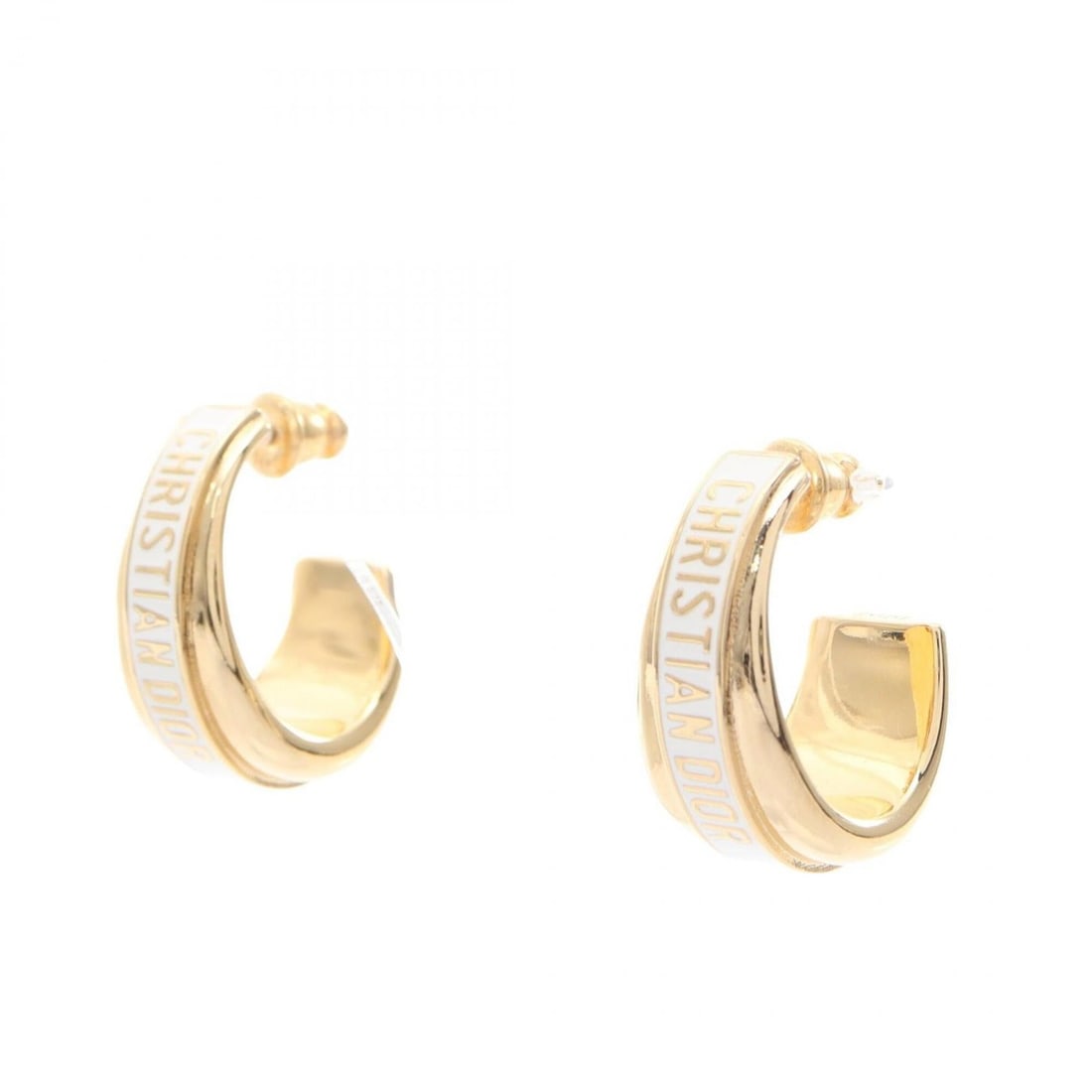 Christian Dior Dior Code Hoop Earrings, Gold Plated (GP), Women's, Gold/White Tones: --- Catalog ---Category: SizeSize (HxWxD): 23.00mm x 12.00mm / 0.91'' x 0.47''Category: DesignType: Hoop earringsColor: Gold, WhiteGender: WomenMaterial: Gold platingCategory: GeneralBrand: Christian