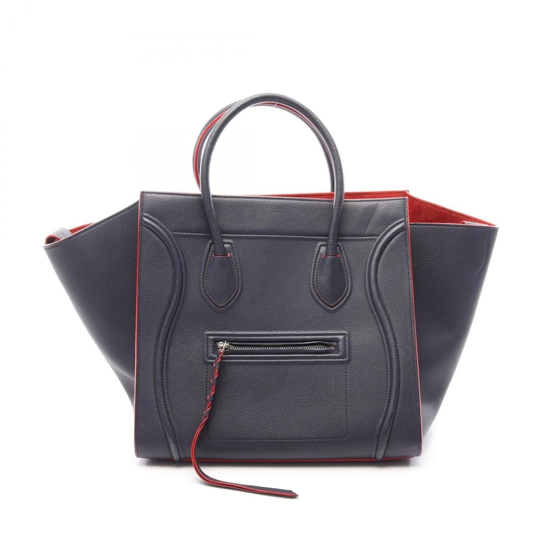 Celine Luggage Phantom Tote Bag Handbag Leather Women's Navy/Red: --- Catalog ---Category: SizeSize (HxWxD): 28cm x 30cm x 25cm / 11.02'' x 11.81'' x 9.84''Category: DesignType: Handbag, Tote bagColor: Navy, Red colorGender: WomenMaterial: Leather Category:
