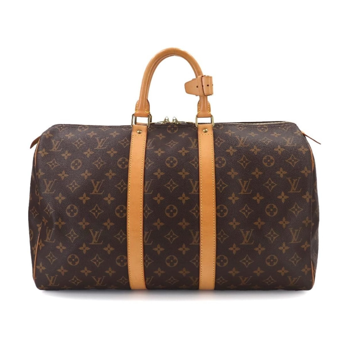 Louis Vuitton Keepall 45 Monogram Boston Handbag, Brown, M41428: --- Catalog ---Category: SizeSize (HxWxD): 25cm x 45.5cm x 19cm / 9.84'' x 17.91'' x 7.48''Category: DesignType: Boston bag, HandbagColor: Brown, MonogramGender: Men,WomenMaterial: Monogram Category: